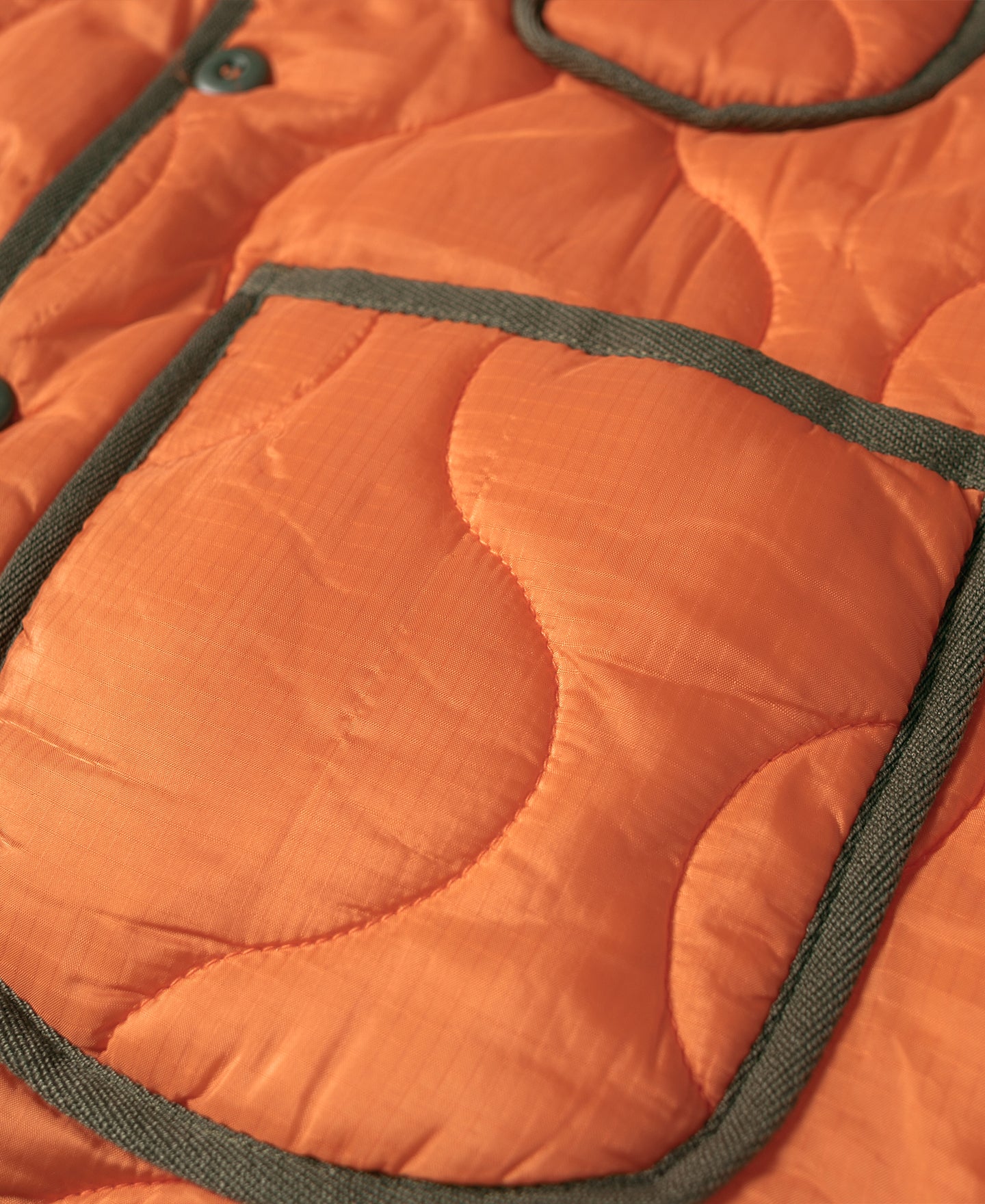 Military Style Quilted Padded Ripstop Nylon Vest - Orange - Image 10