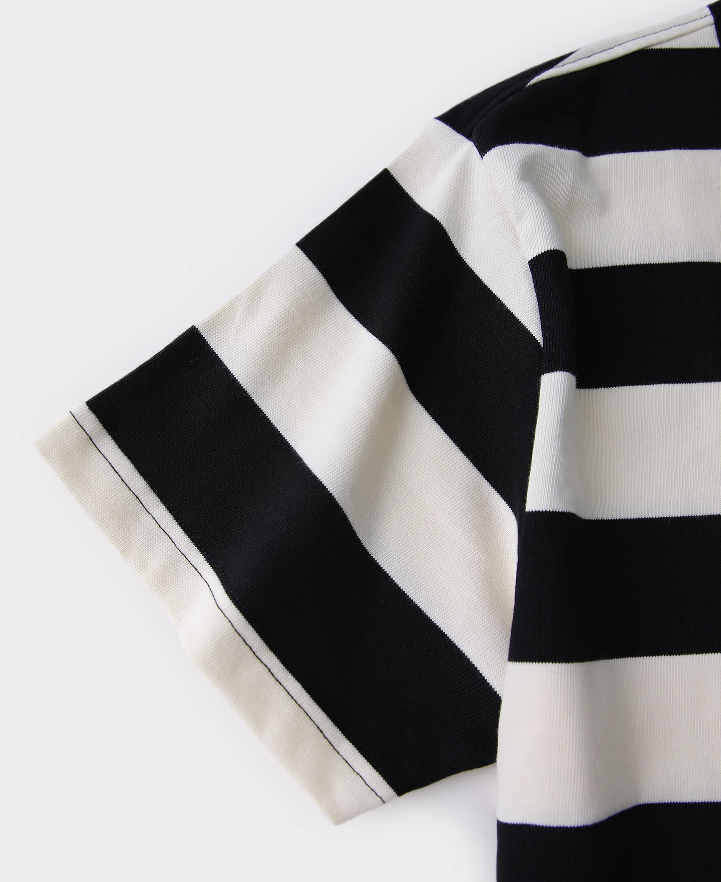 Heavyweight Cotton Wide Striped T-Shirt - Black/White - Image 10