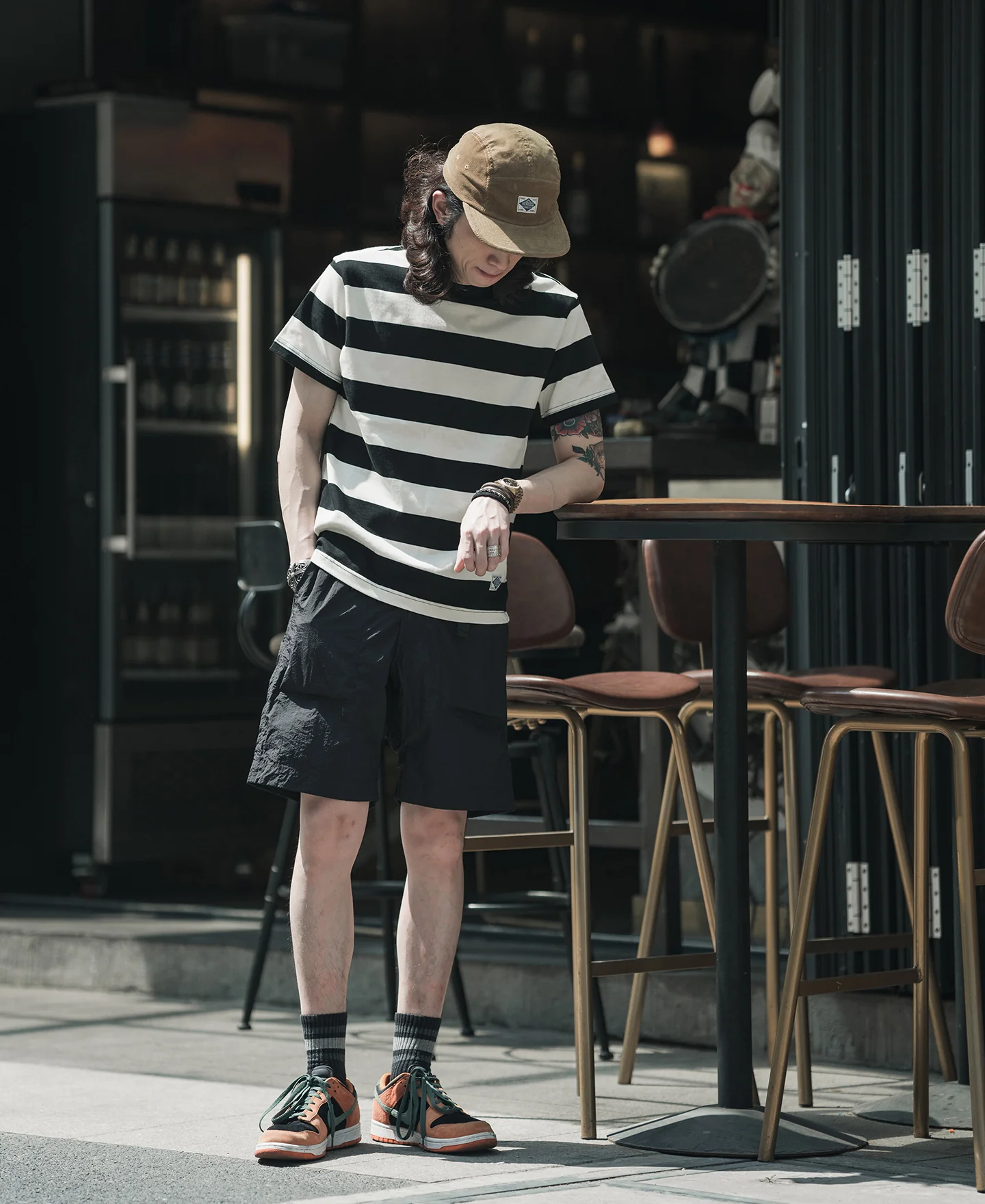 Heavyweight Cotton Wide Striped T-Shirt - Black/White - Image 5
