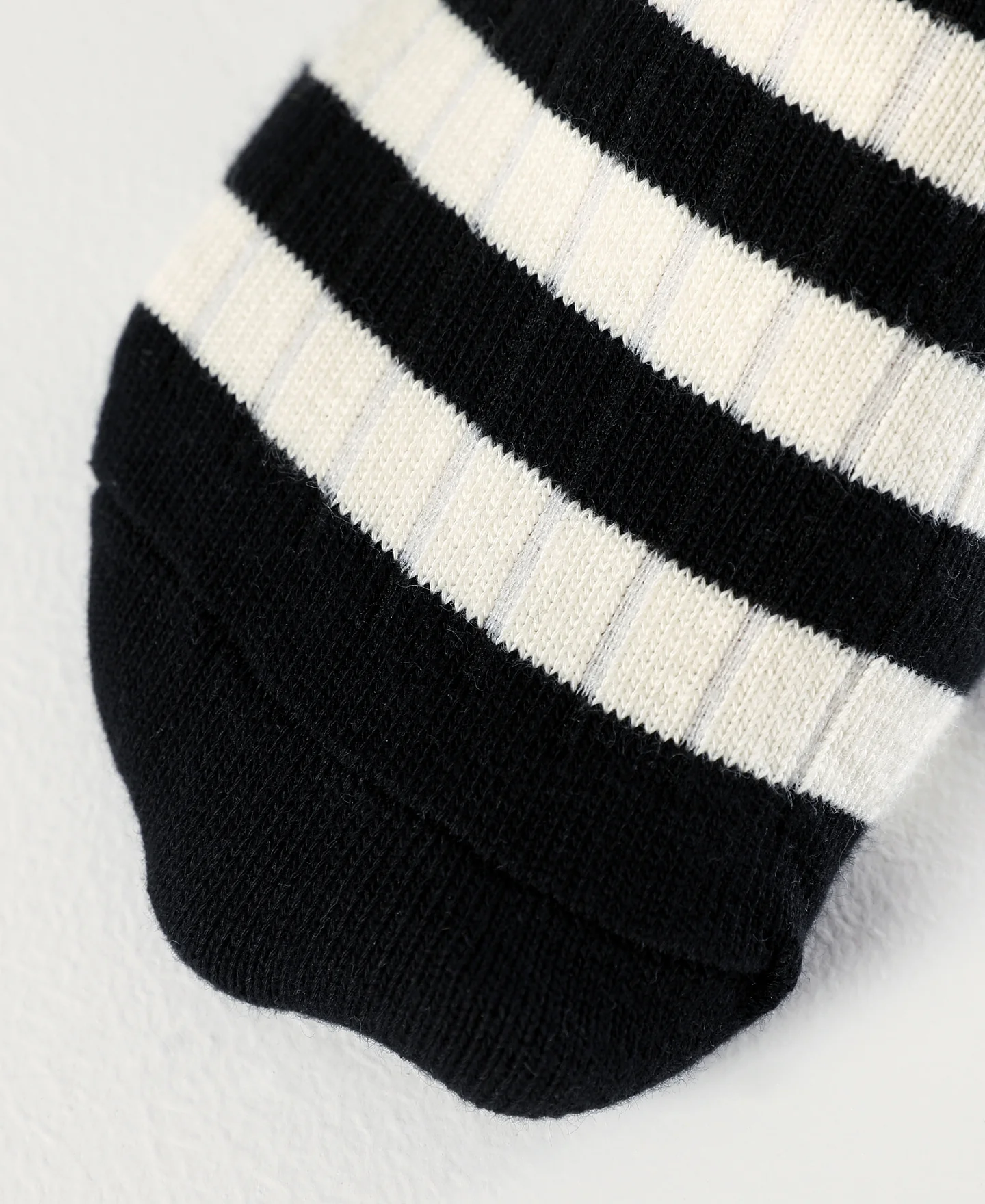 Retro Striped Cotton Socks - Black/White - Image 5