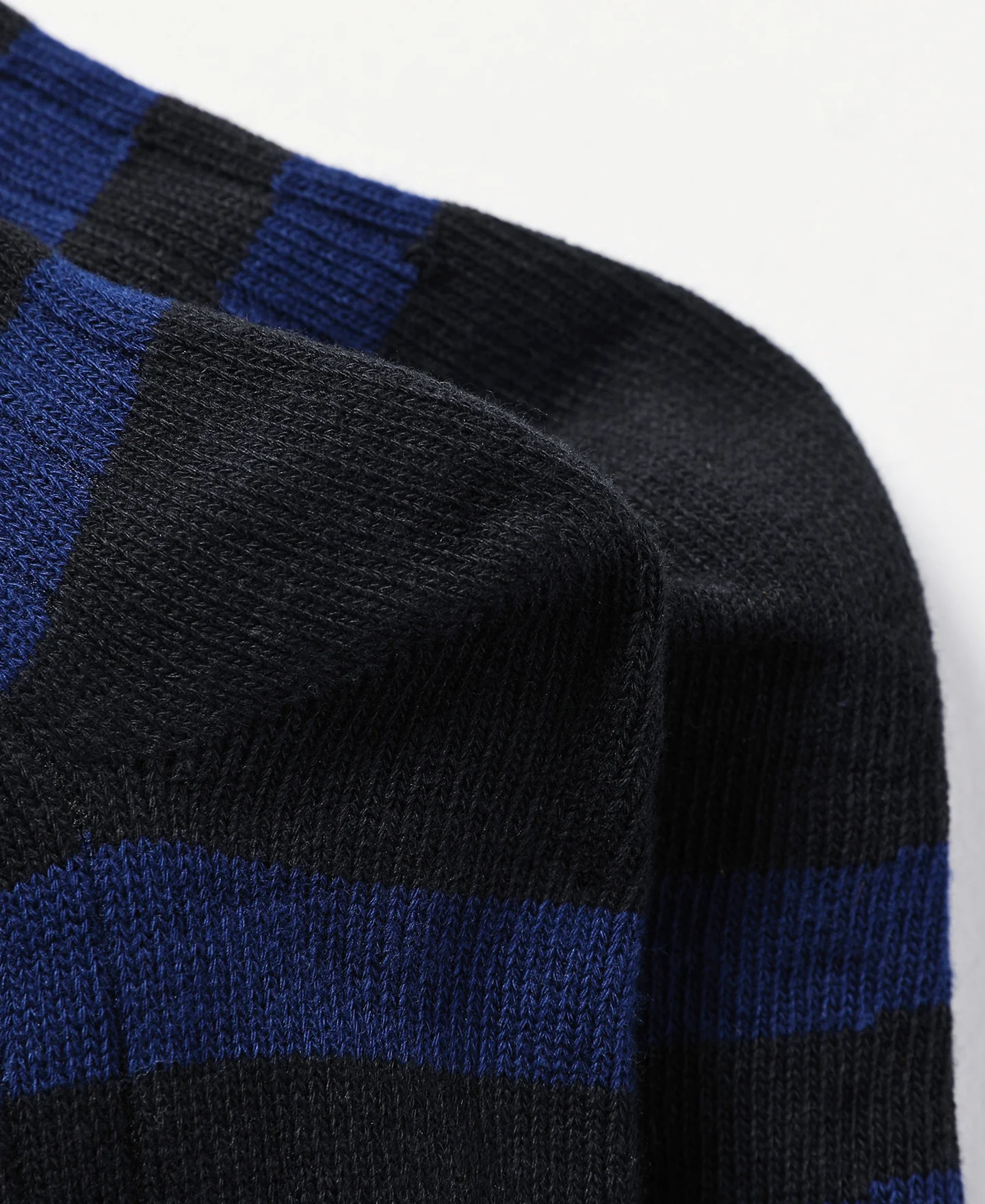 Retro Striped Cotton Socks - Black/Blue - Image 11
