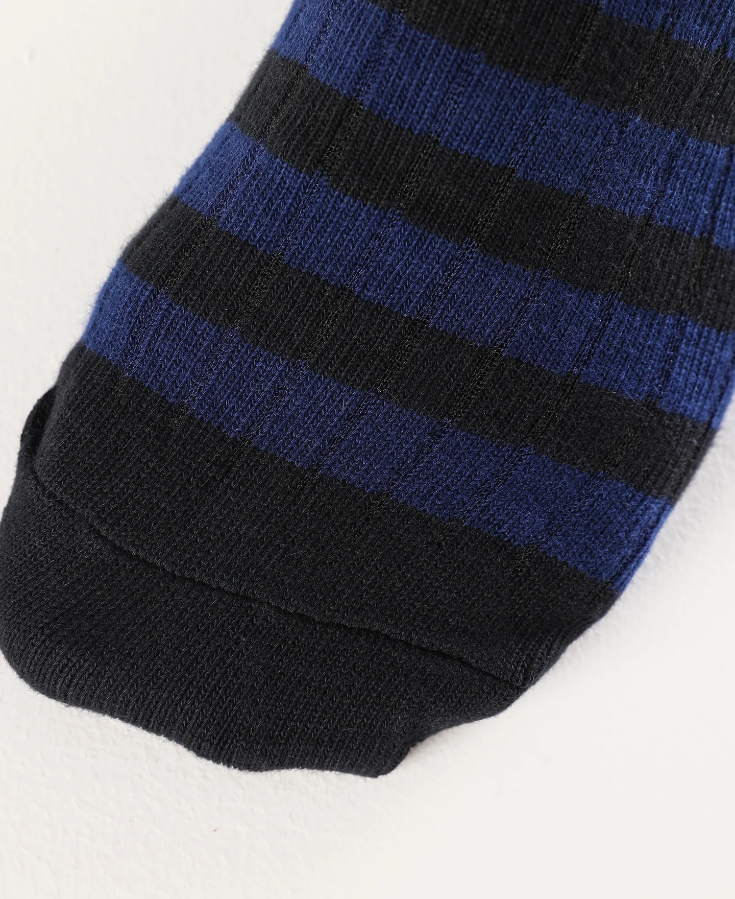 Retro Striped Cotton Socks - Black/Blue - Image 5