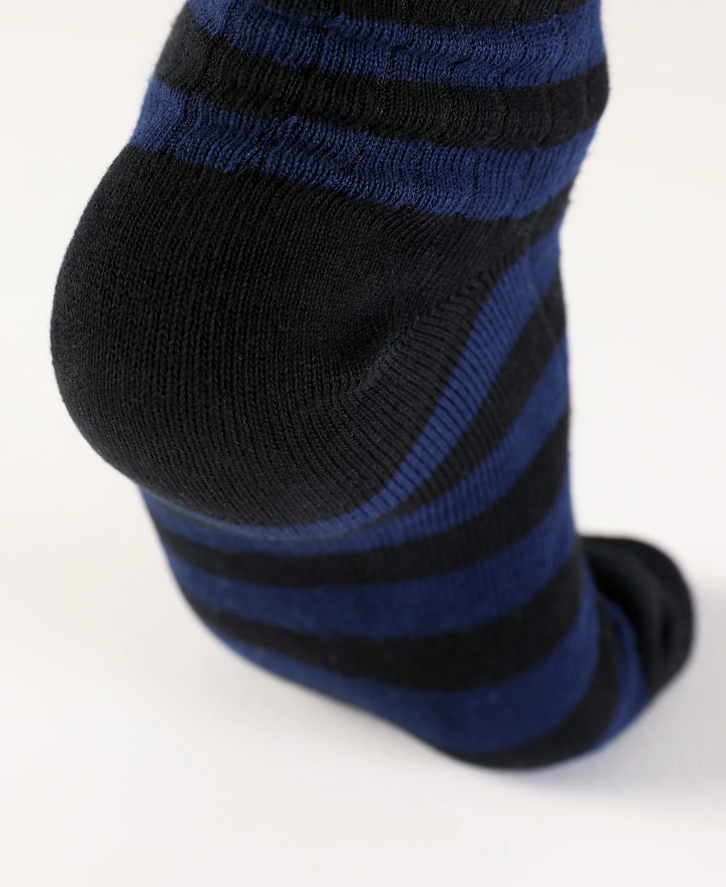 Retro Striped Cotton Socks - Black/Blue - Image 7
