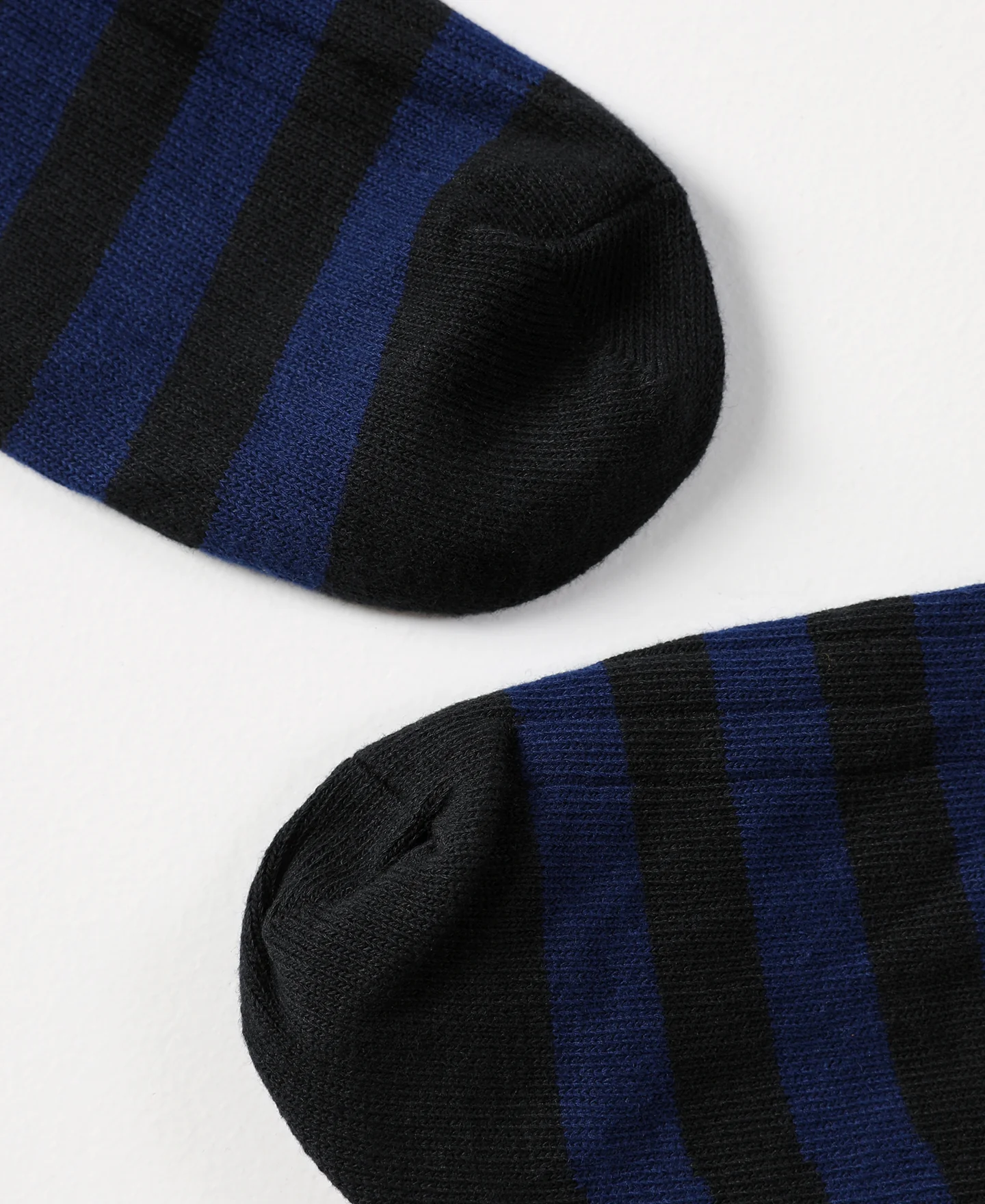 Retro Striped Cotton Socks - Black/Blue - Image 8