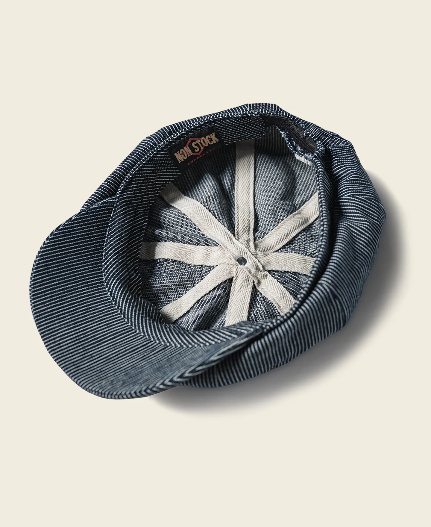 Striped Denim Newsboy Cap - Image 4