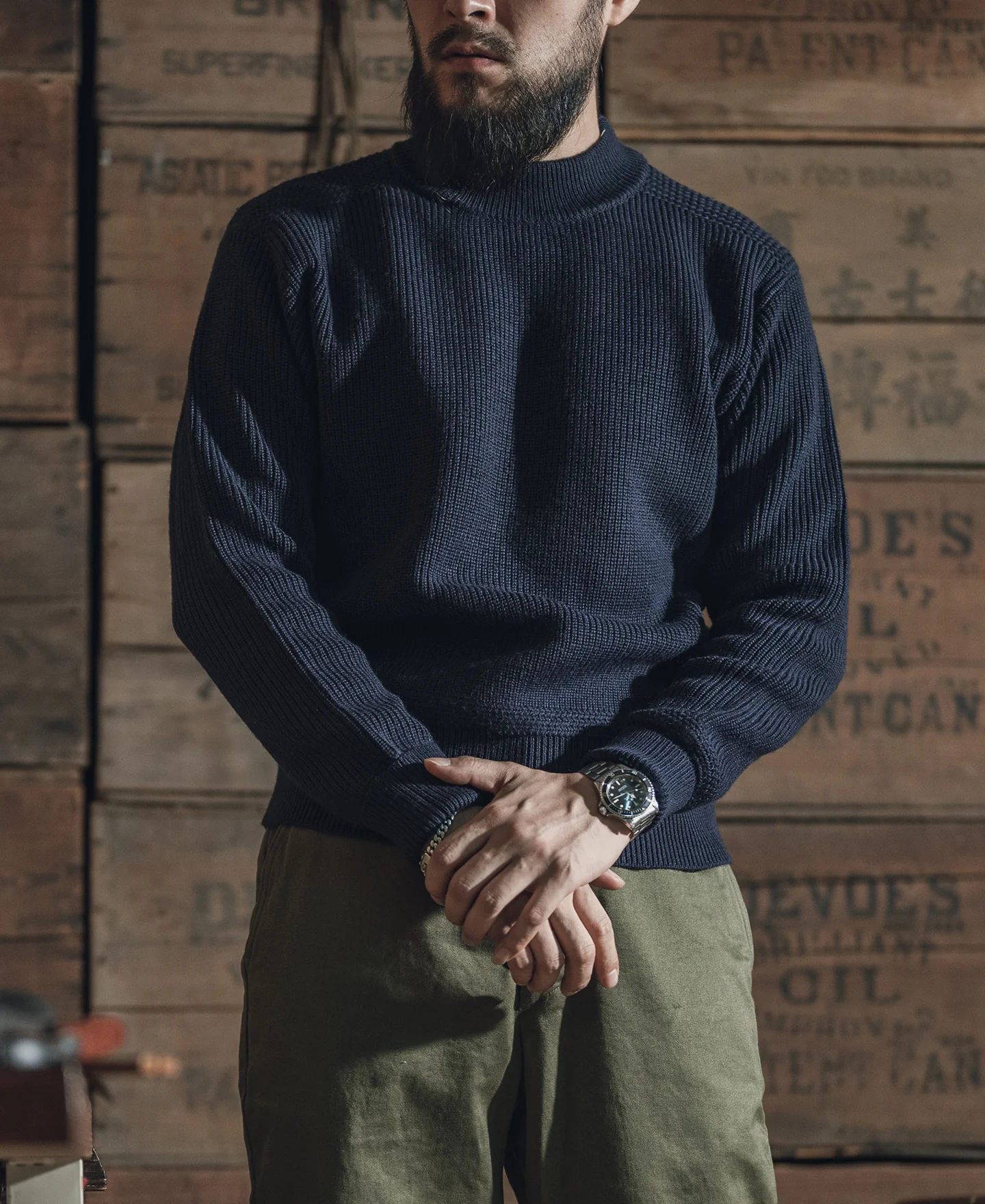 Pre-War Model USN Woolen Sweater - Navy - Image 3