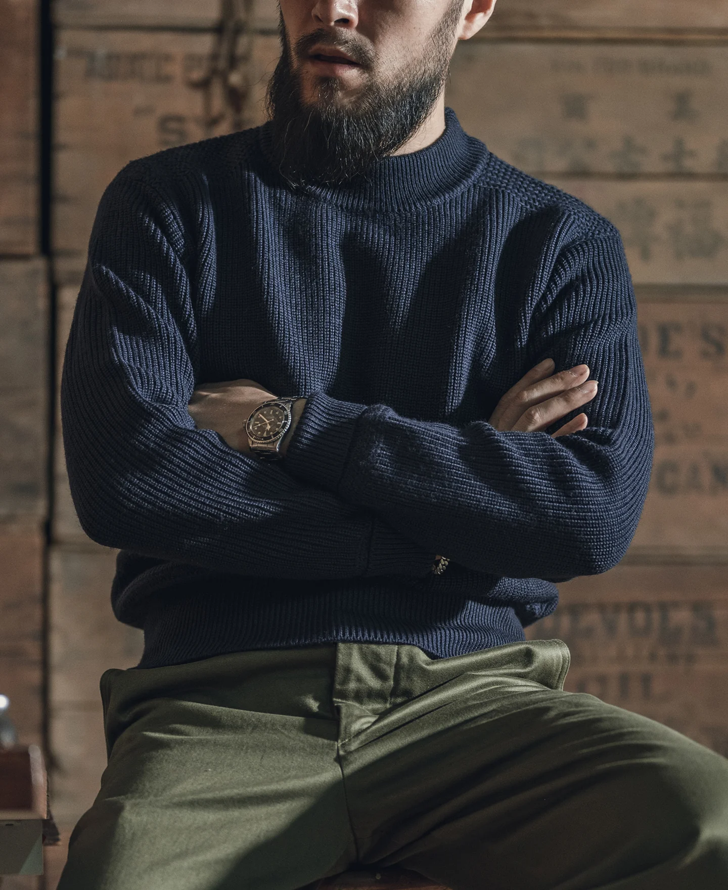 Pre-War Model USN Woolen Sweater - Navy - Image 4