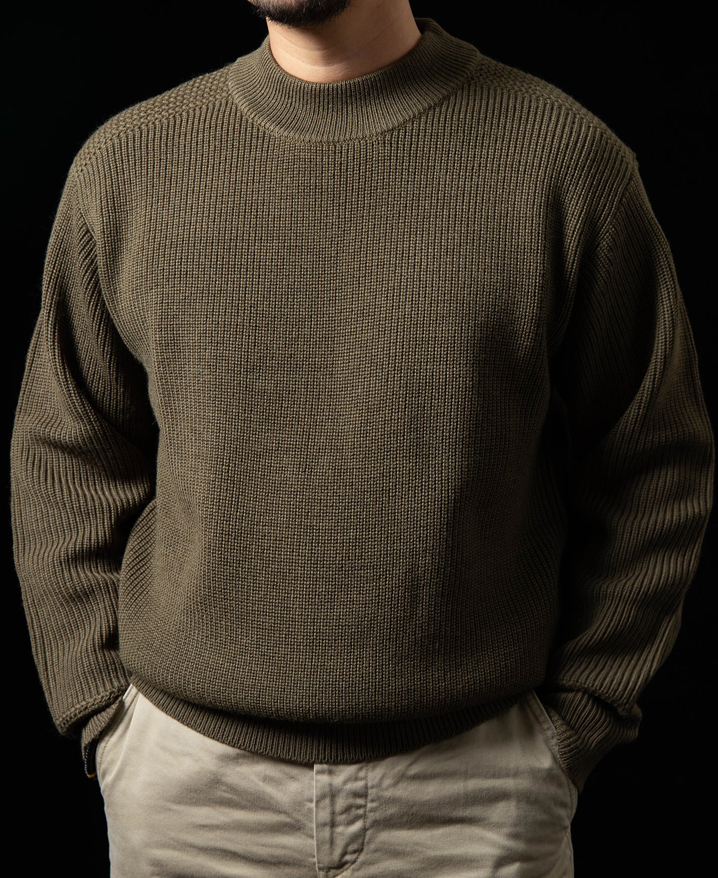 Pre-War Model USN Woolen Sweater - Olive - Image 3