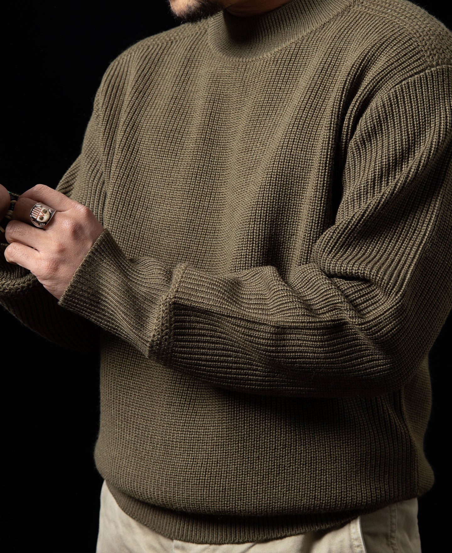 Pre-War Model USN Woolen Sweater - Olive - Image 4