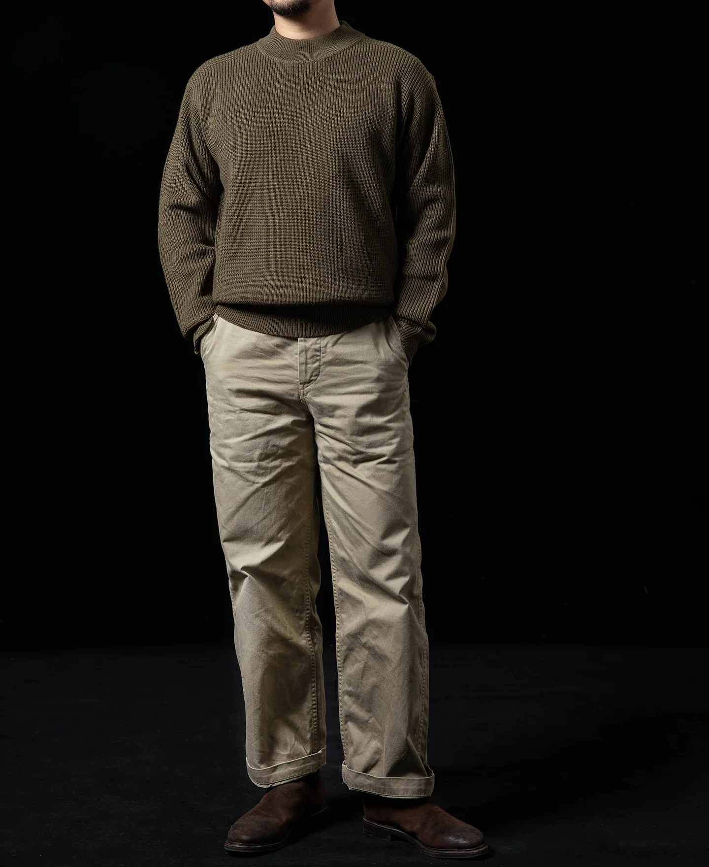 Pre-War Model USN Woolen Sweater - Olive - Image 7
