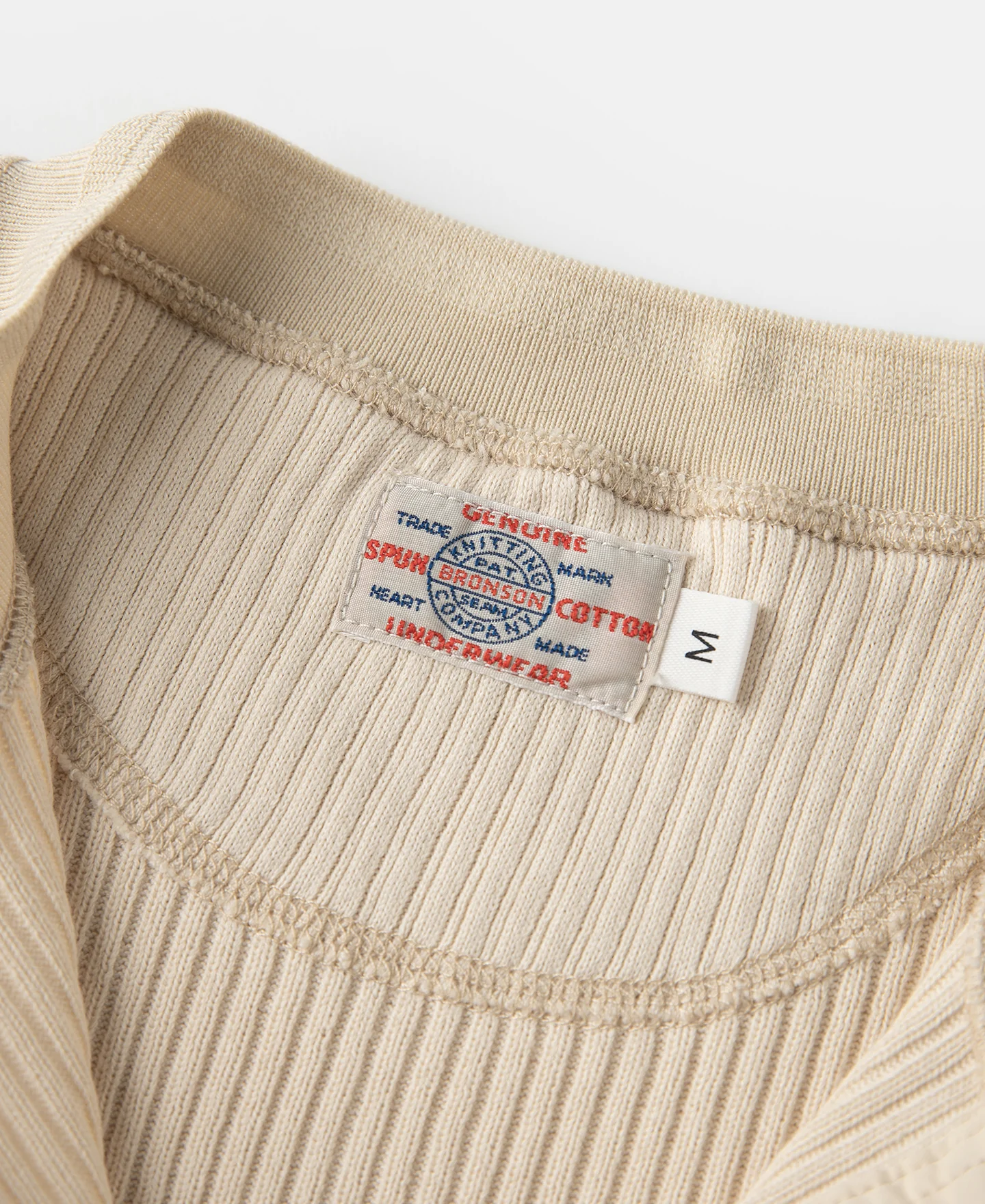 Ribbed Long Sleeve Henley T-Shirt - Apricot - Image 10
