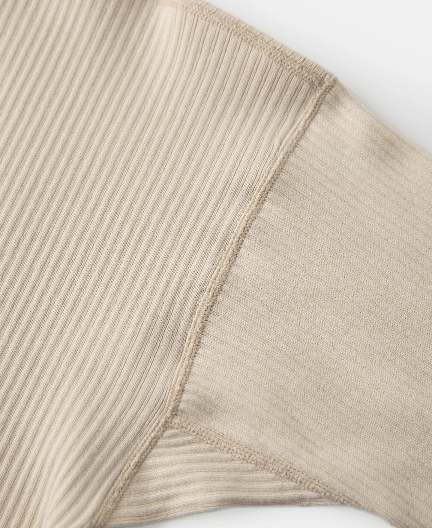 Ribbed Long Sleeve Henley T-Shirt - Apricot - Image 12