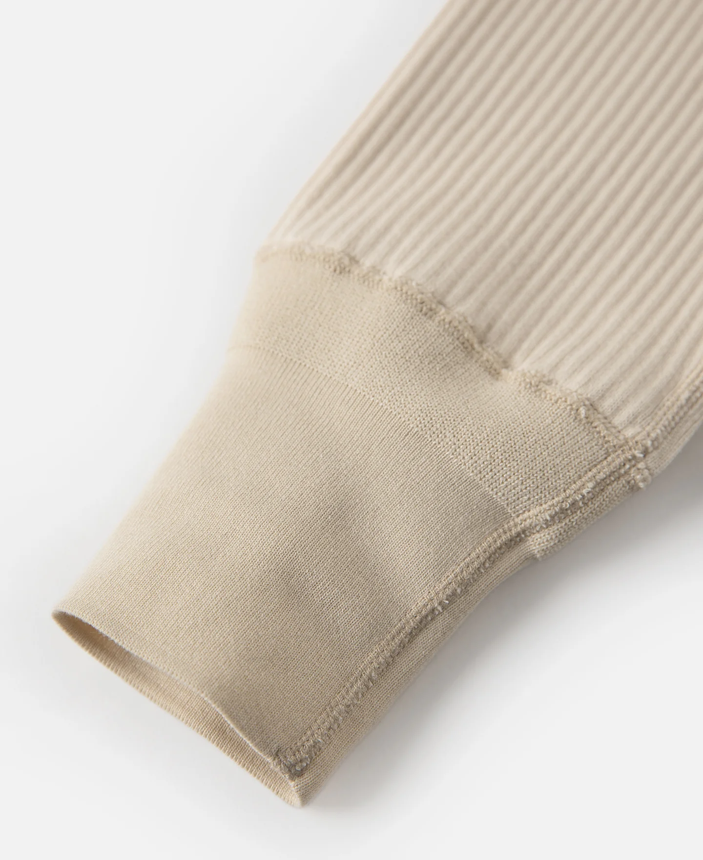 Ribbed Long Sleeve Henley T-Shirt - Apricot - Image 15