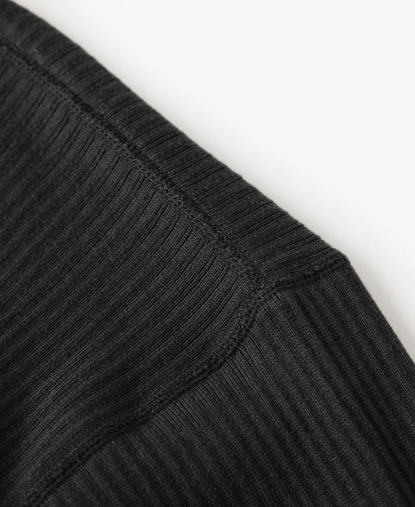 Ribbed Long Sleeve Henley T-Shirt - Black - Image 11