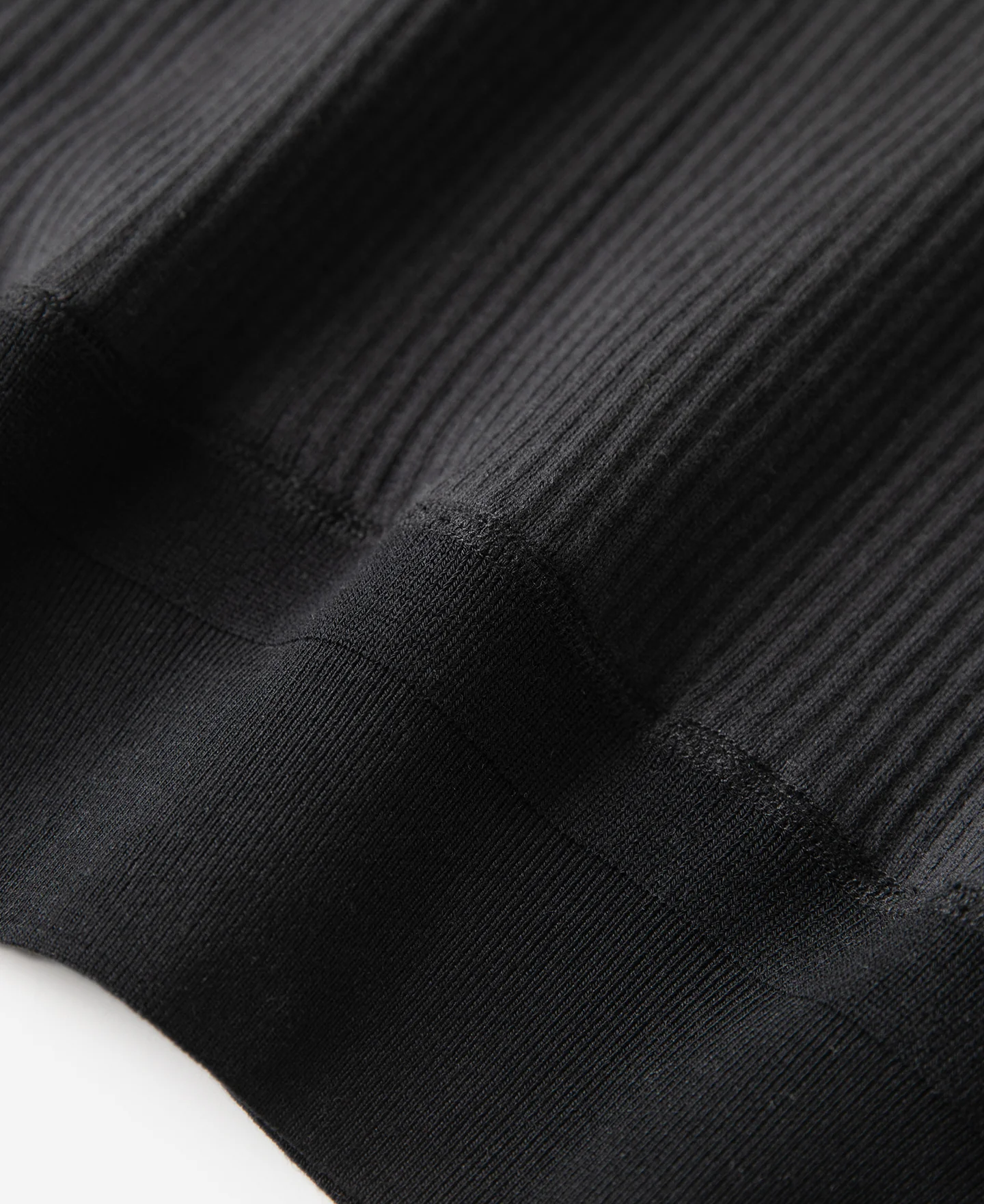 Ribbed Long Sleeve Henley T-Shirt - Black - Image 15