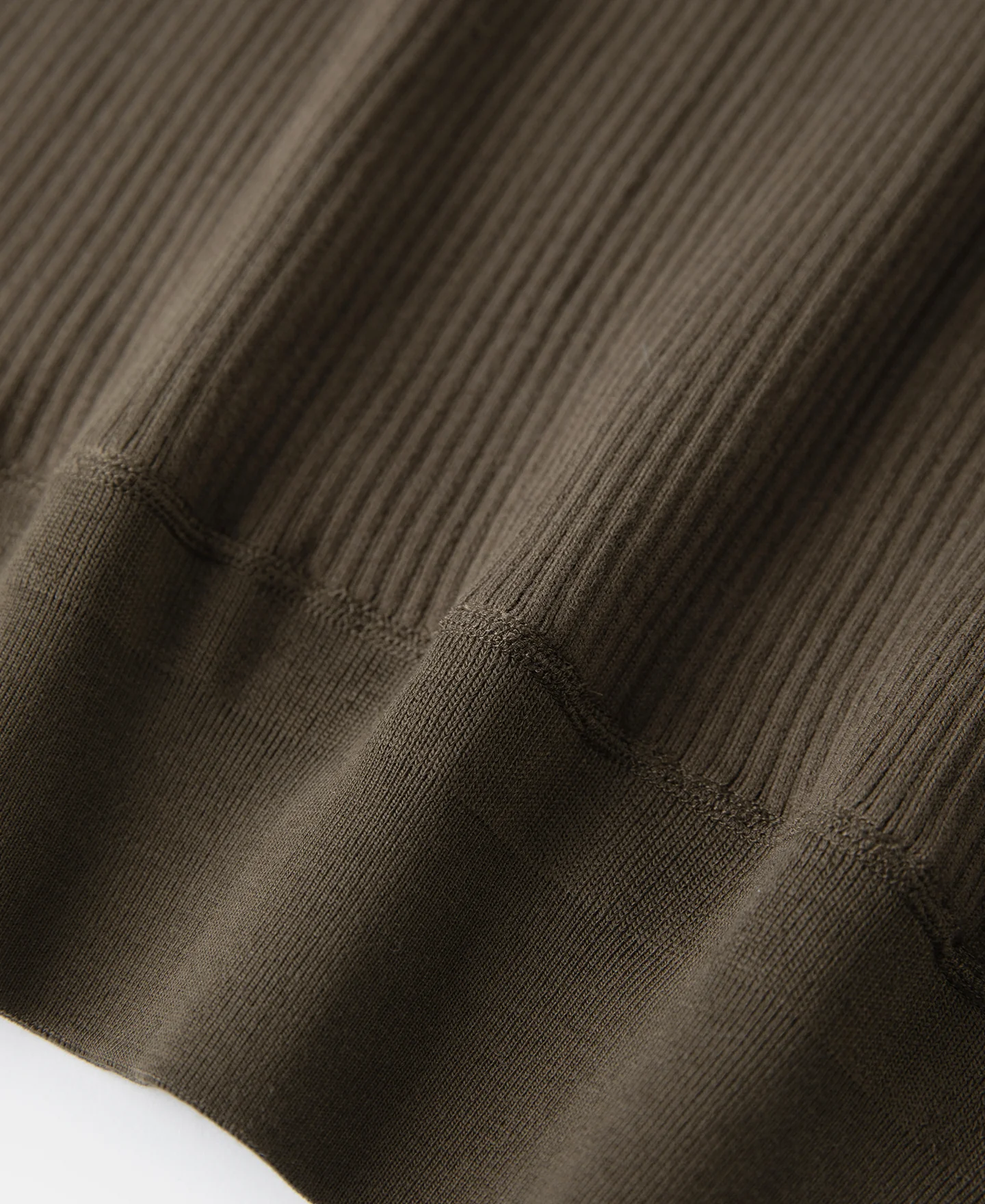 Ribbed Long Sleeve Henley T-Shirt - Olive Brown - Image 15