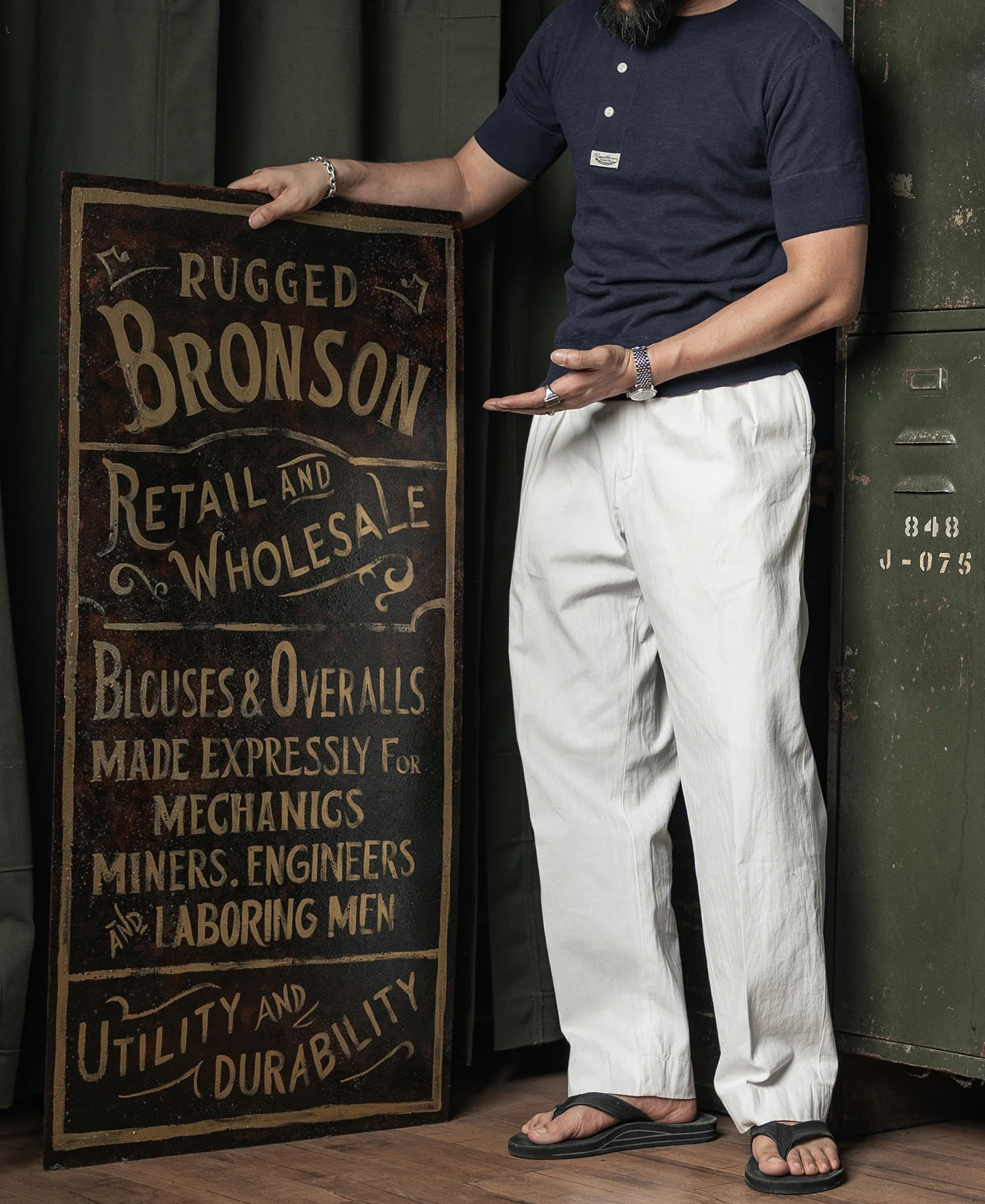 Side Closing Short Sleeve Henley T-Shirt - Navy - Image 6