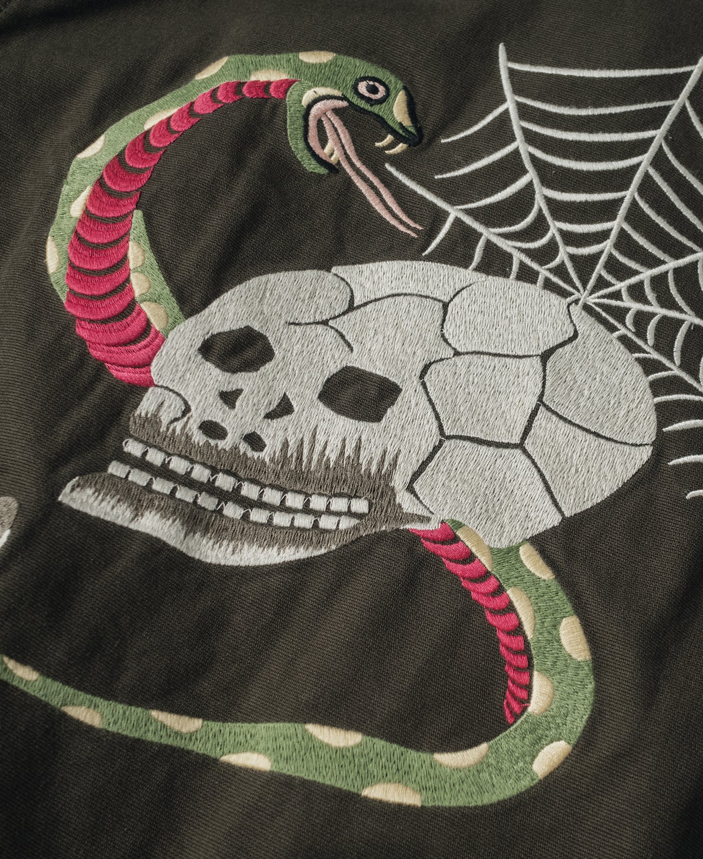Skull Embroidery Vietnam Souvenir Jacket - Image 11