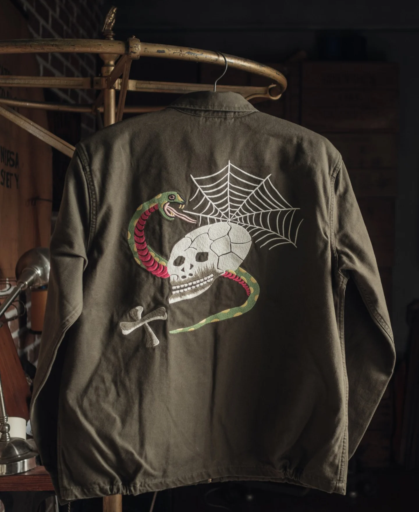 Skull Embroidery Vietnam Souvenir Jacket - Image 16