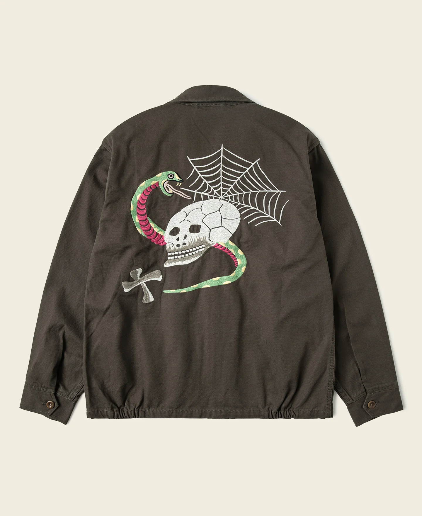 Skull Embroidery Vietnam Souvenir Jacket - Image 2