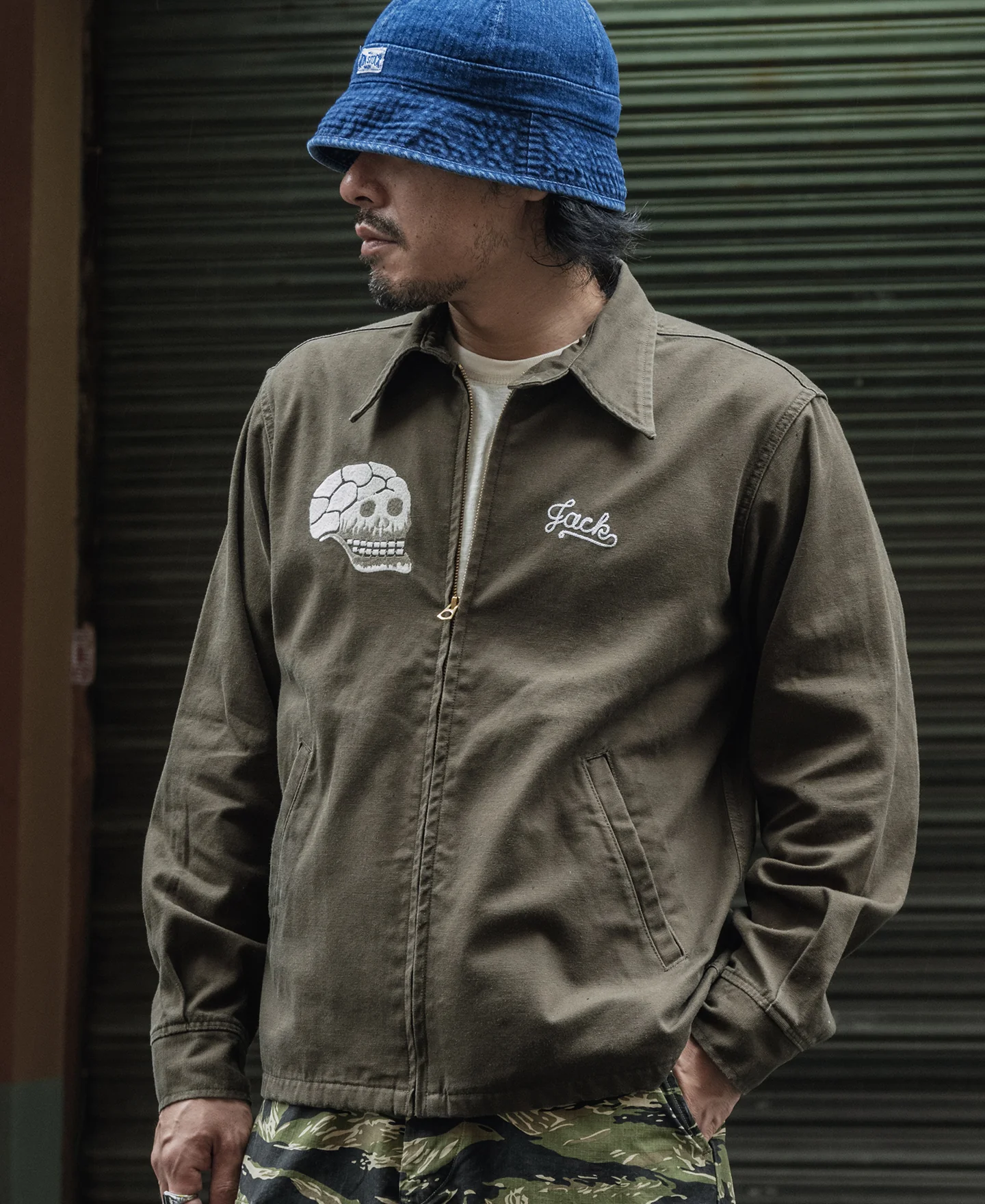 Skull Embroidery Vietnam Souvenir Jacket - Image 3