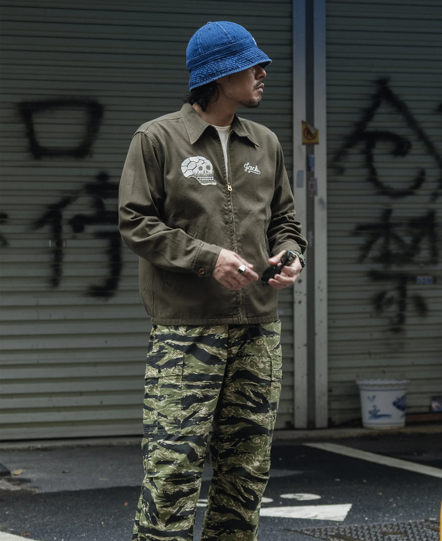 Skull Embroidery Vietnam Souvenir Jacket - Image 5