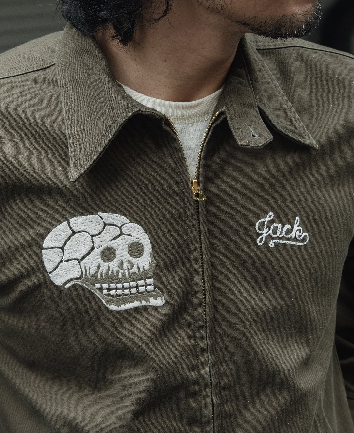 Skull Embroidery Vietnam Souvenir Jacket - Image 6