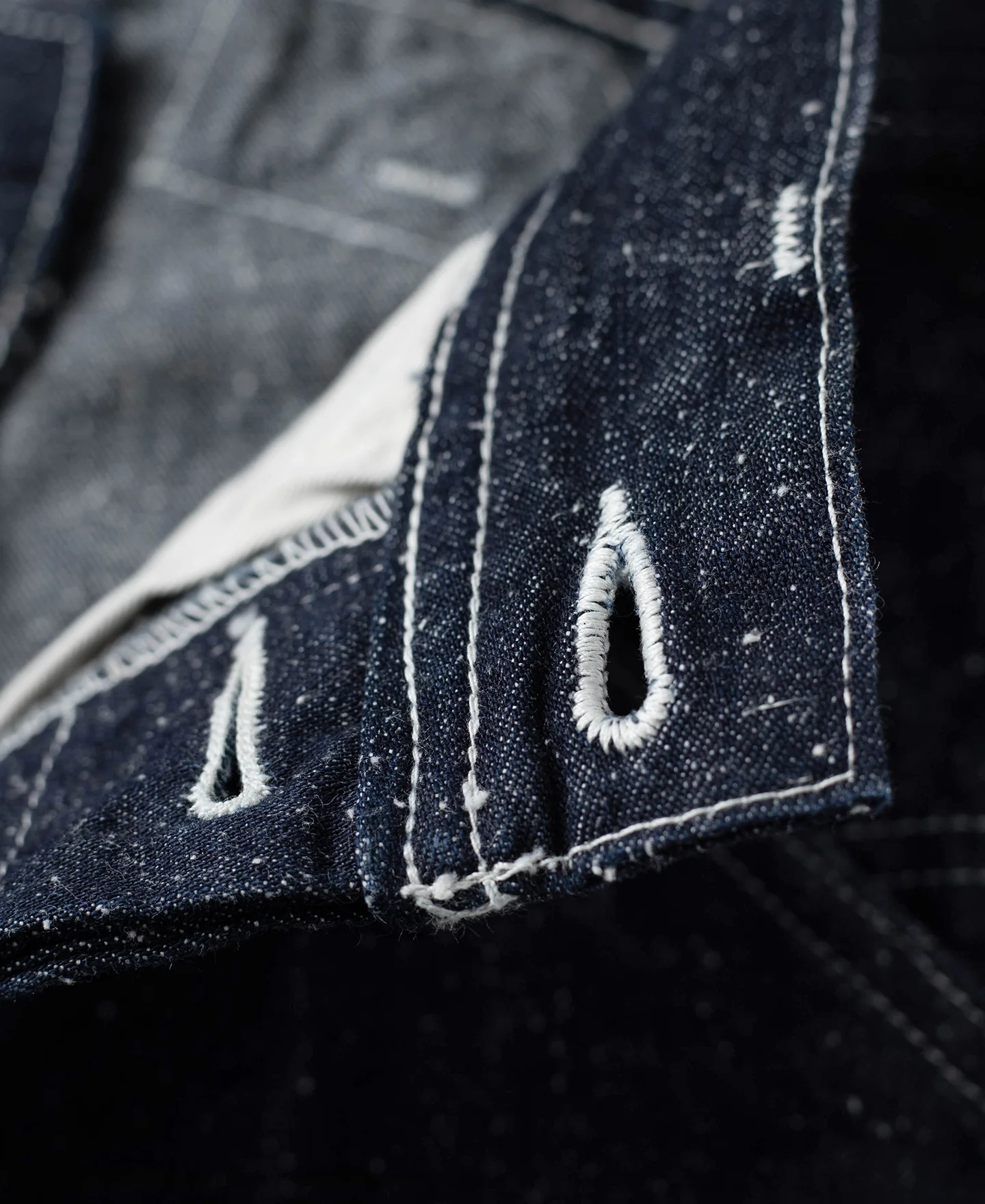 Slub Pearl Yarn Indigo Denim Carpenter Pants - Image 10