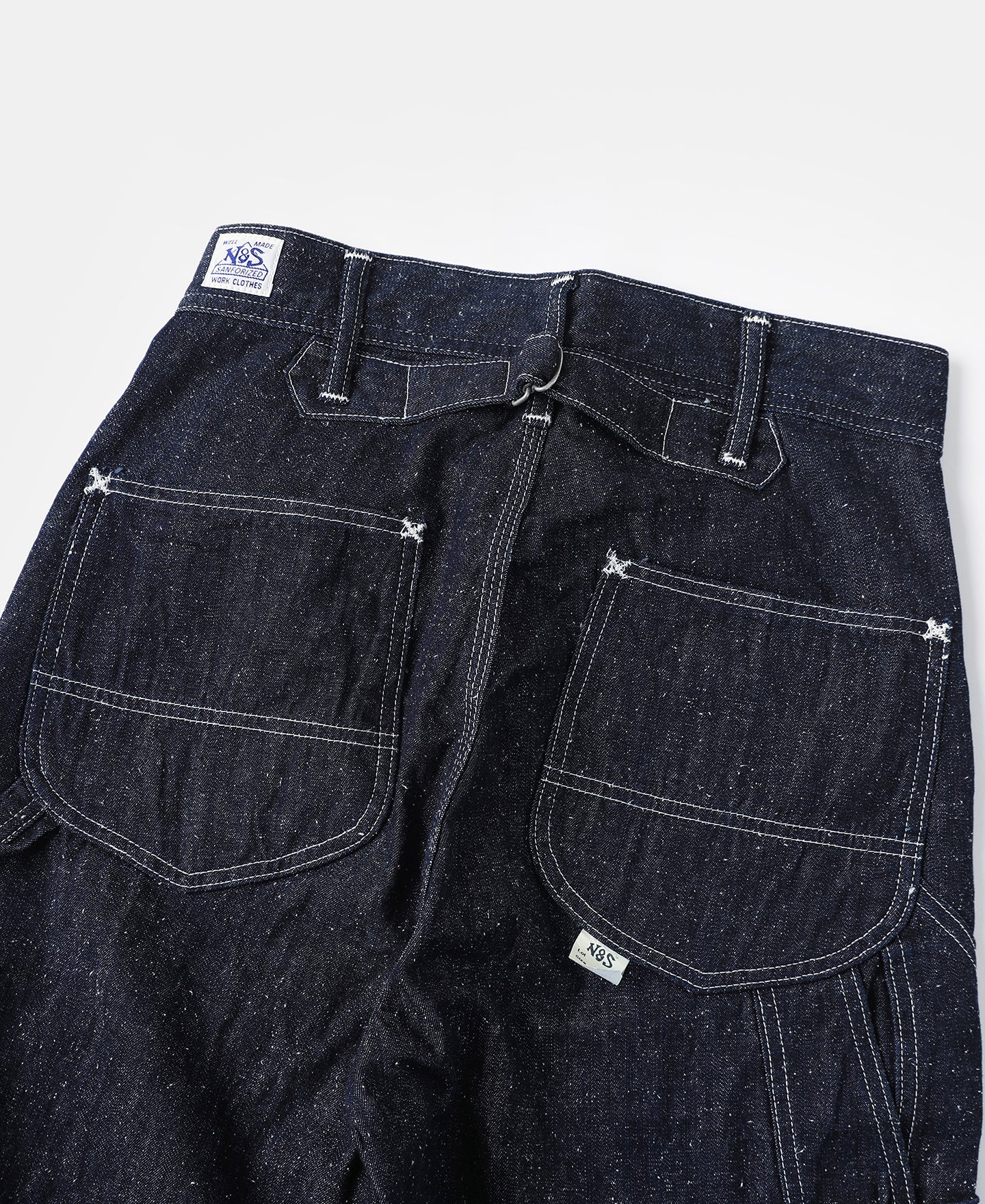 Slub Pearl Yarn Indigo Denim Carpenter Pants - Image 14