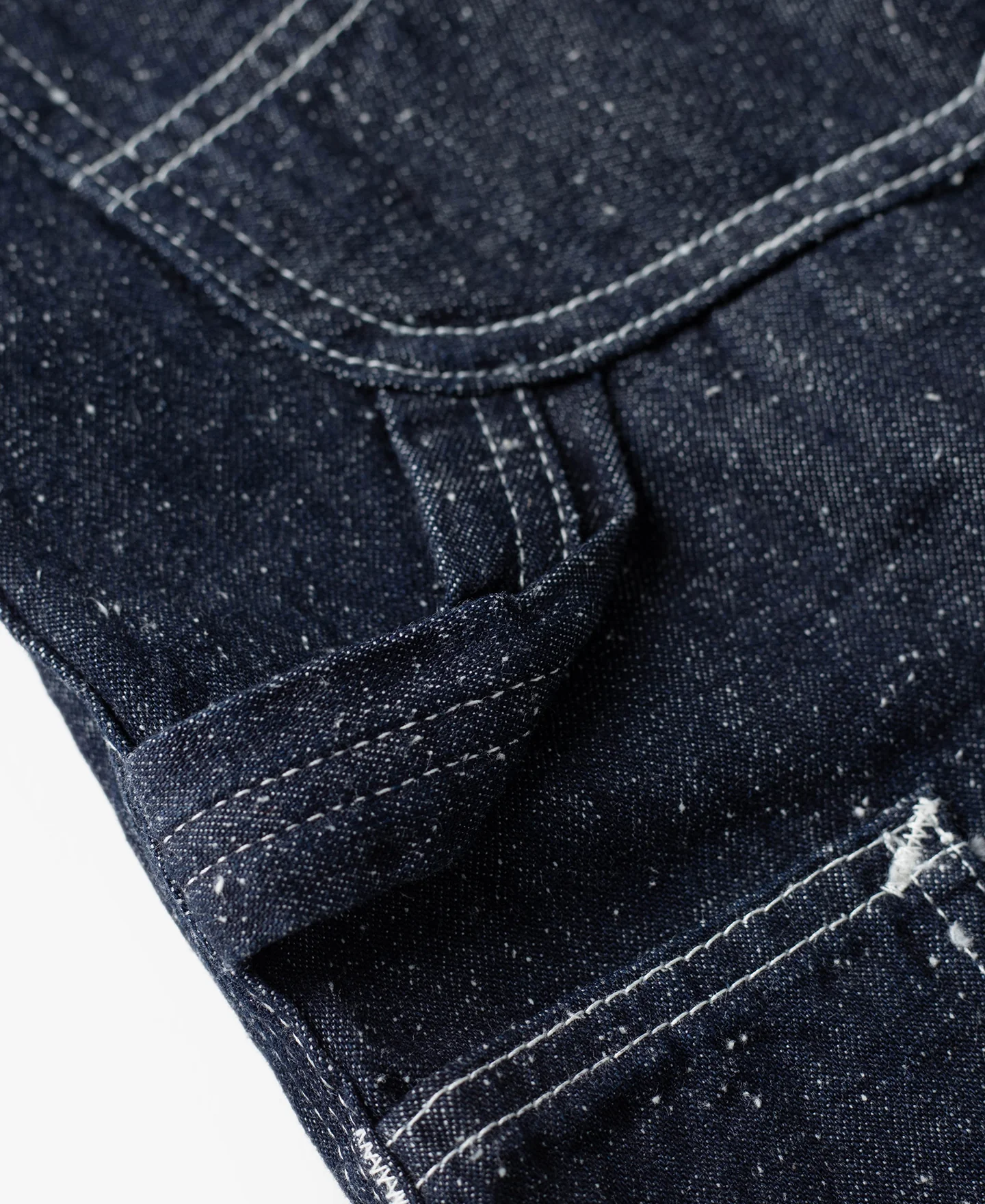 Slub Pearl Yarn Indigo Denim Carpenter Pants - Image 21