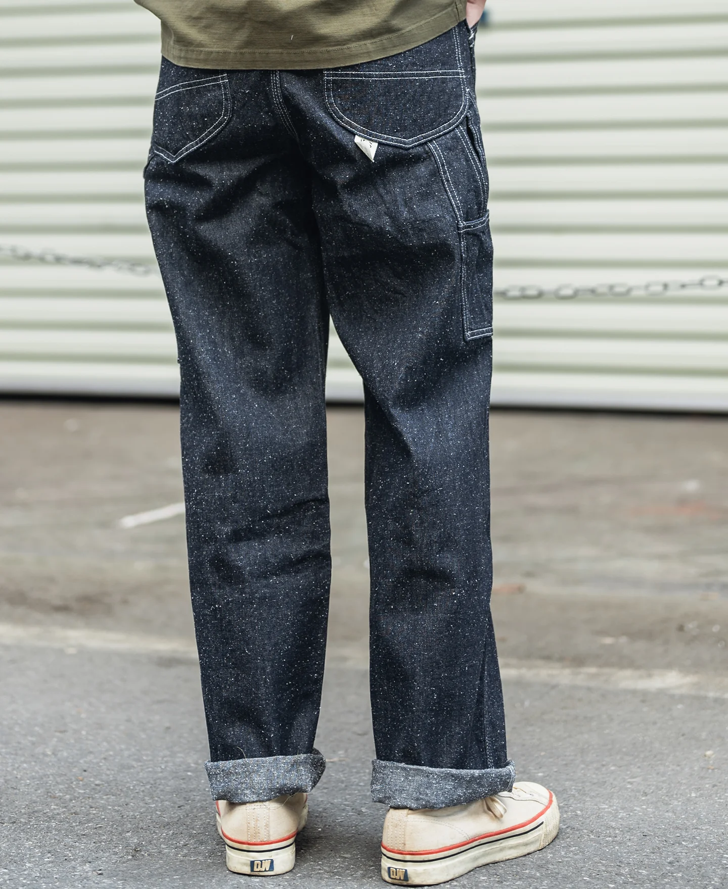 Slub Pearl Yarn Indigo Denim Carpenter Pants - Image 4