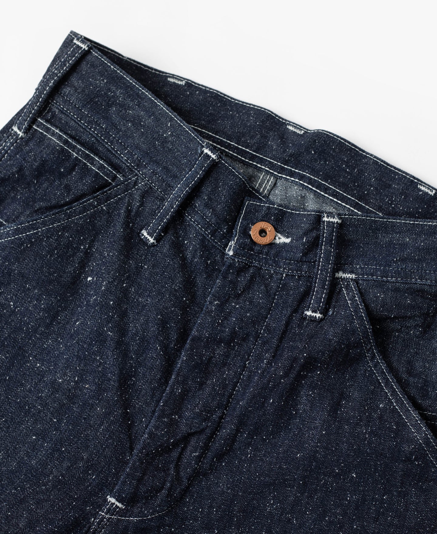 Slub Pearl Yarn Indigo Denim Carpenter Pants - Image 7
