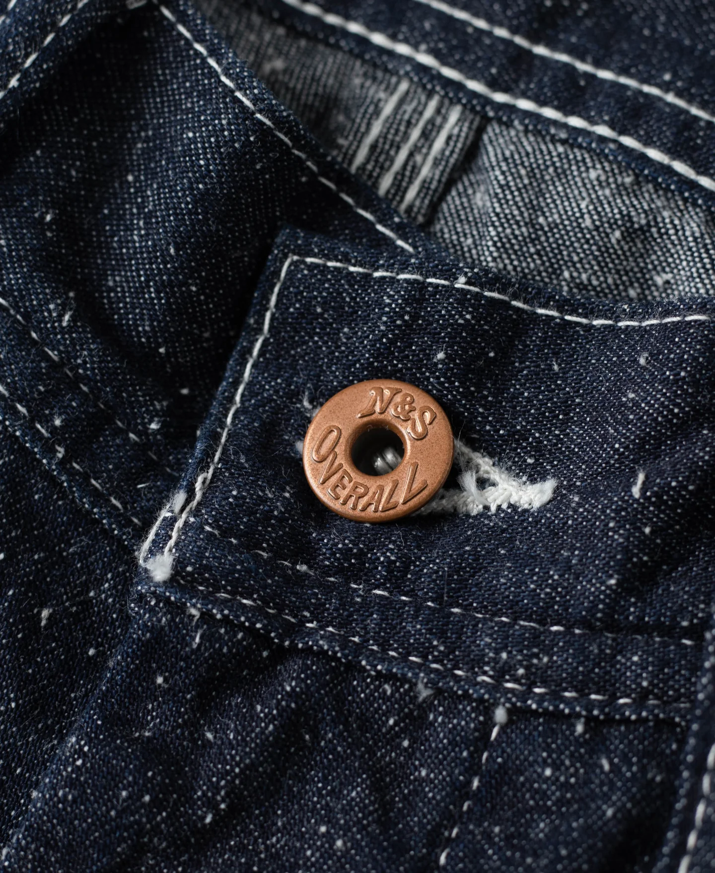 Slub Pearl Yarn Indigo Denim Carpenter Pants - Image 9