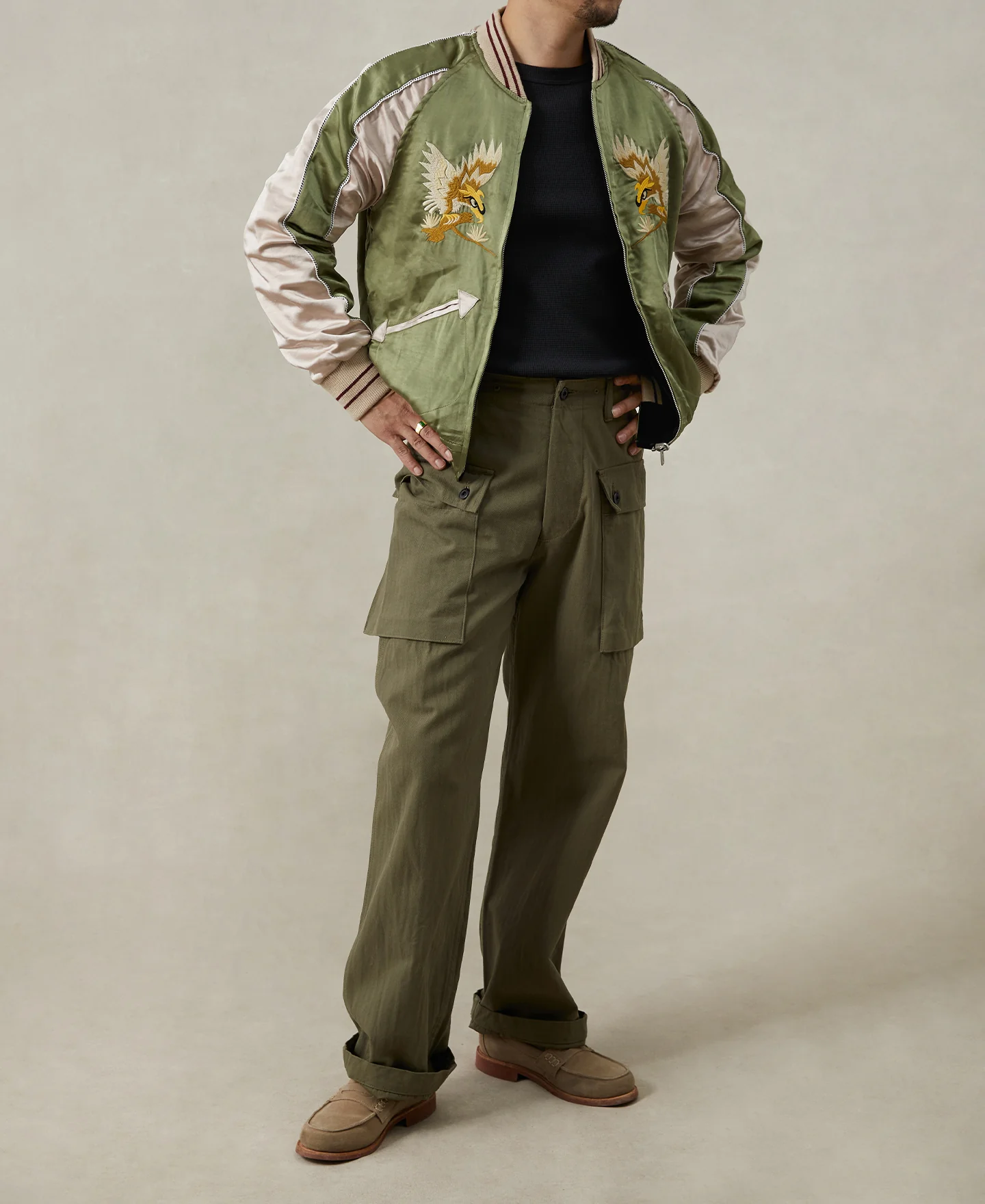 1950s Reversible Acetate Souvenir Jacket - Falcon × Tiger - Image 3