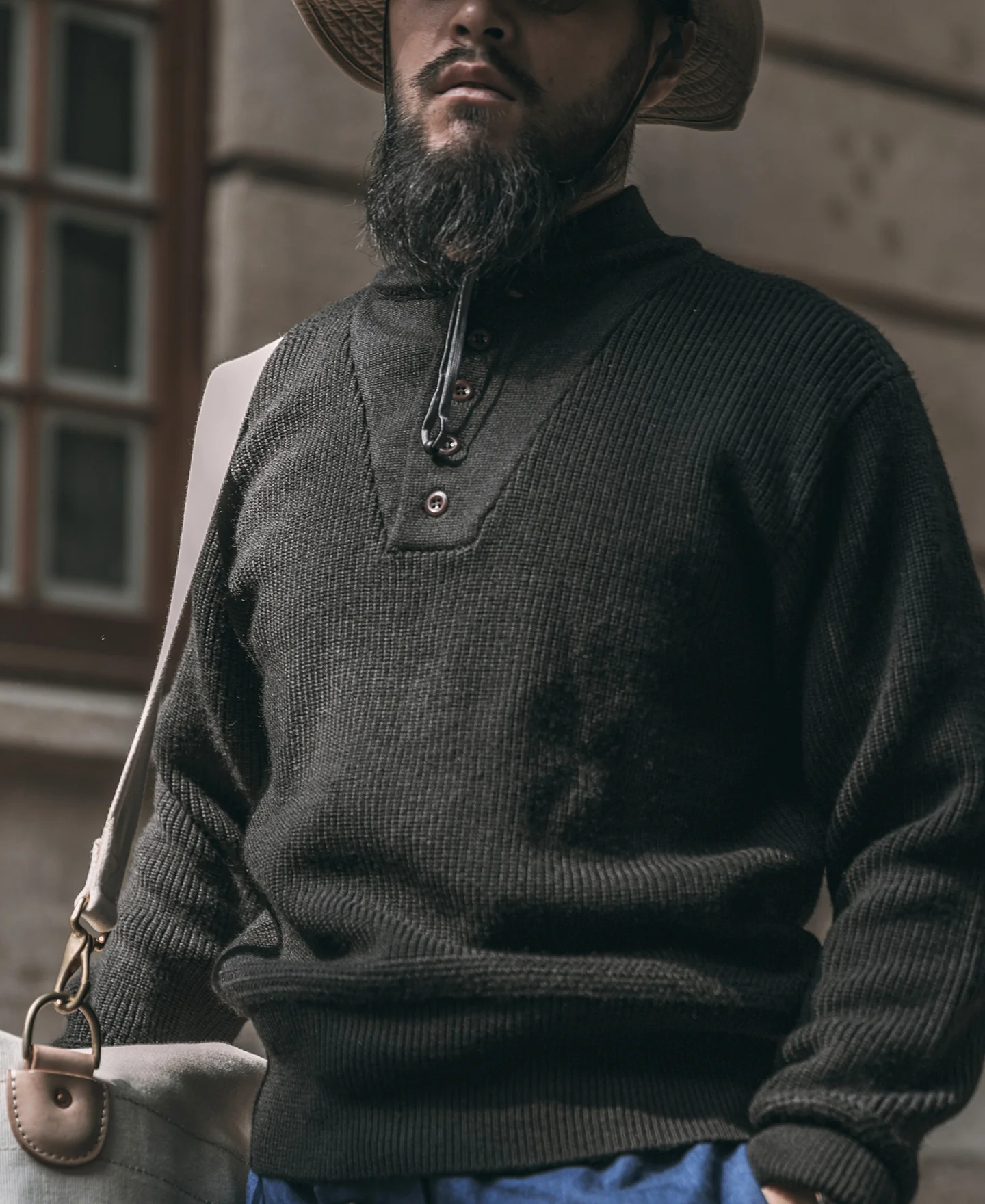 US Army High Neck Wool Sweater - Black - Image 6