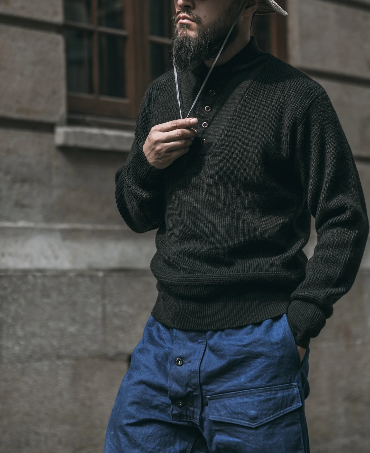 US Army High Neck Wool Sweater - Black - Image 8