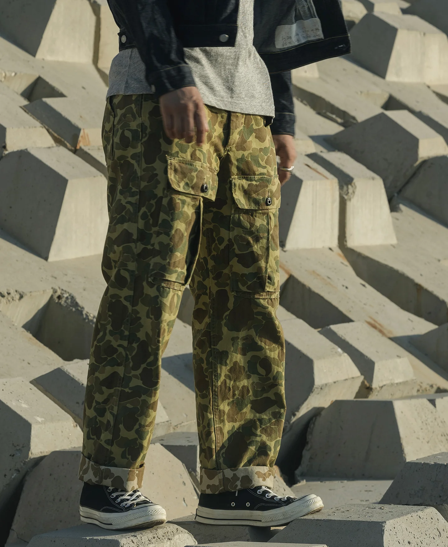 US Army M-1943 Herringbone Cotton Camouflage Pants (Modified) - Image 3