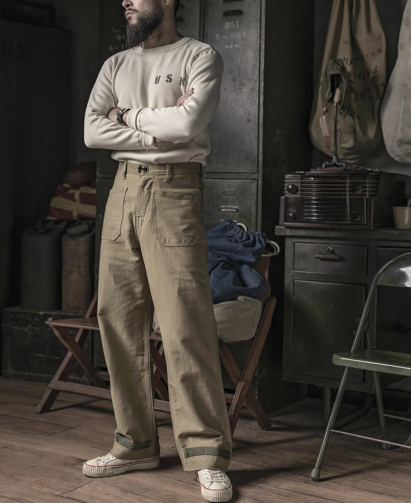 US Naval Raschel Knitting Waffle Thermal Shirt - Image 5
