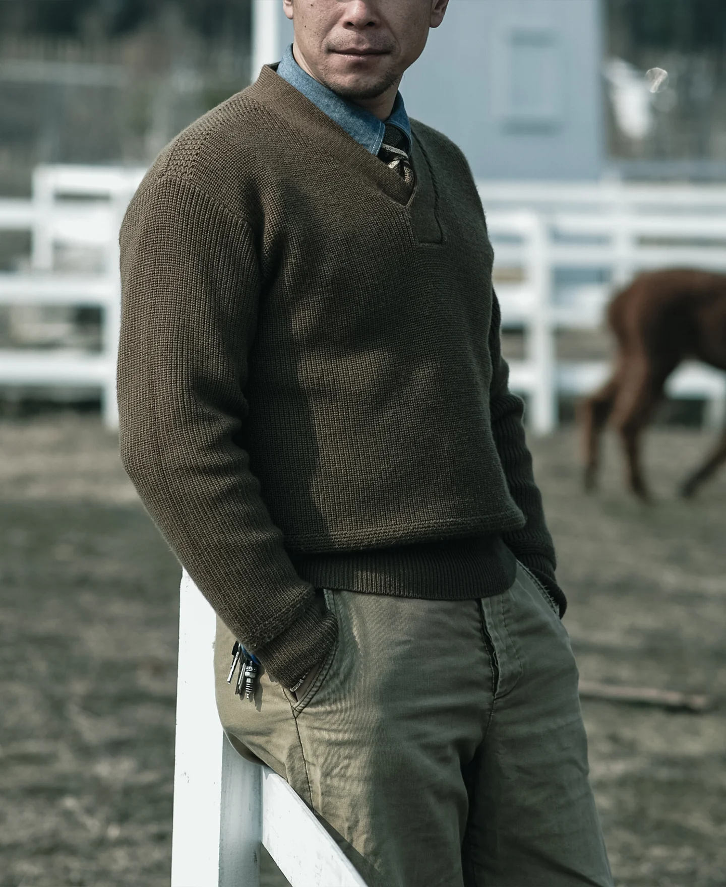USAAF Type A-1 V-neck Mechanics Sweater - Olive - Image 4