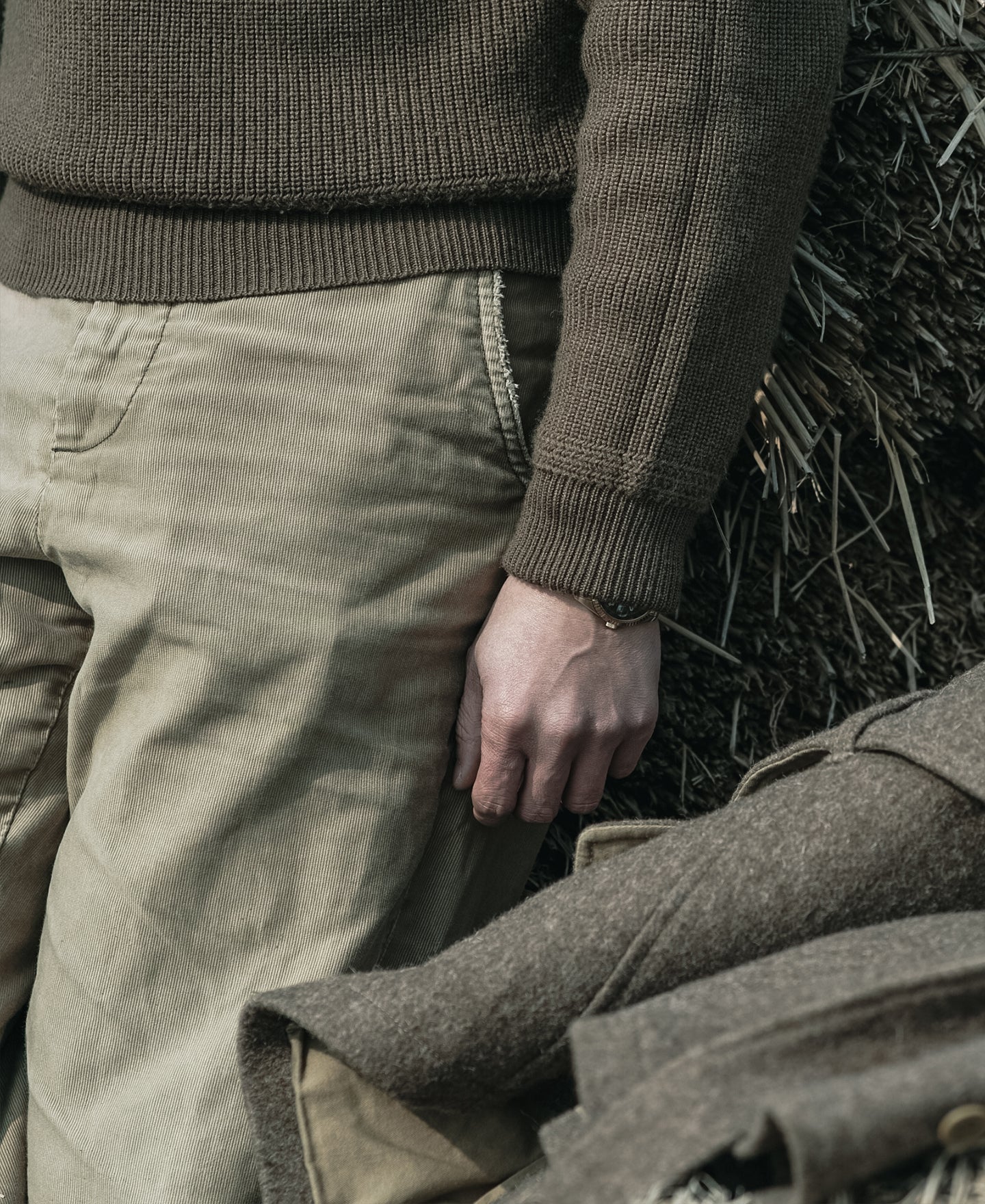 USAAF Type A-1 V-neck Mechanics Sweater - Olive - Image 8
