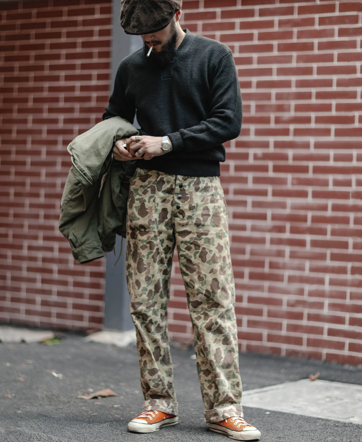 USAAF Type A-1 V-neck Mechanics Sweater - Black - Image 3