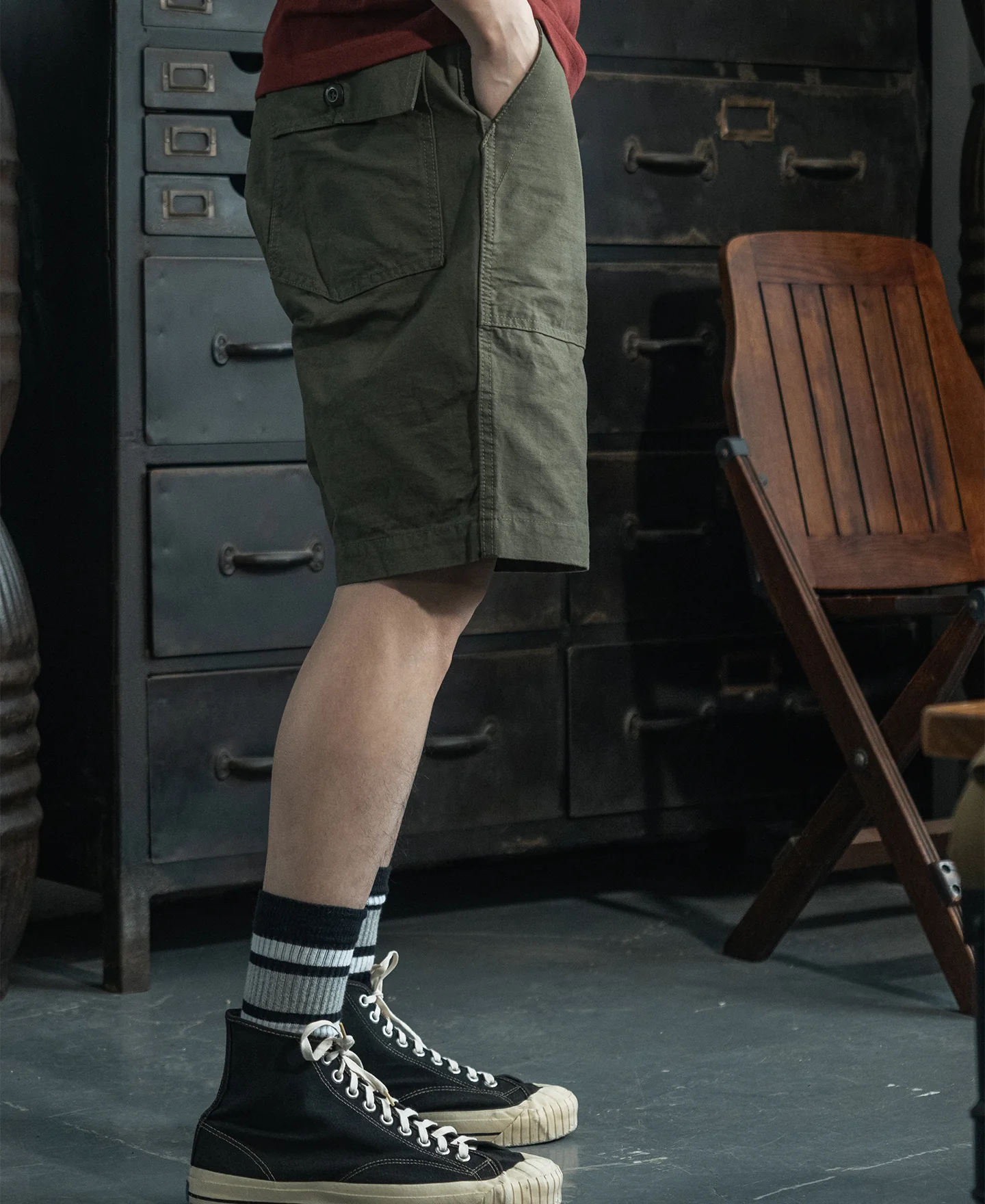 Vietnam War OG-107 Fatigue Utility Shorts - Olive - Image 4
