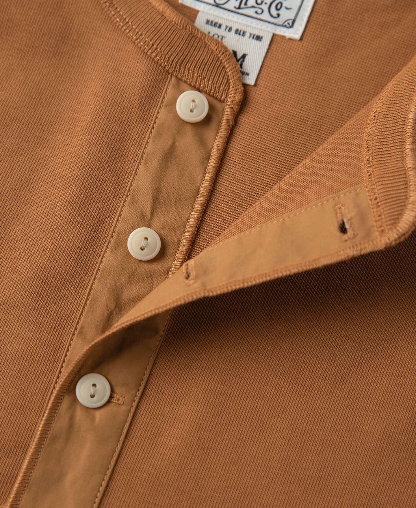 Vintage Long Sleeve Henley Shirt - Orange - Image 5