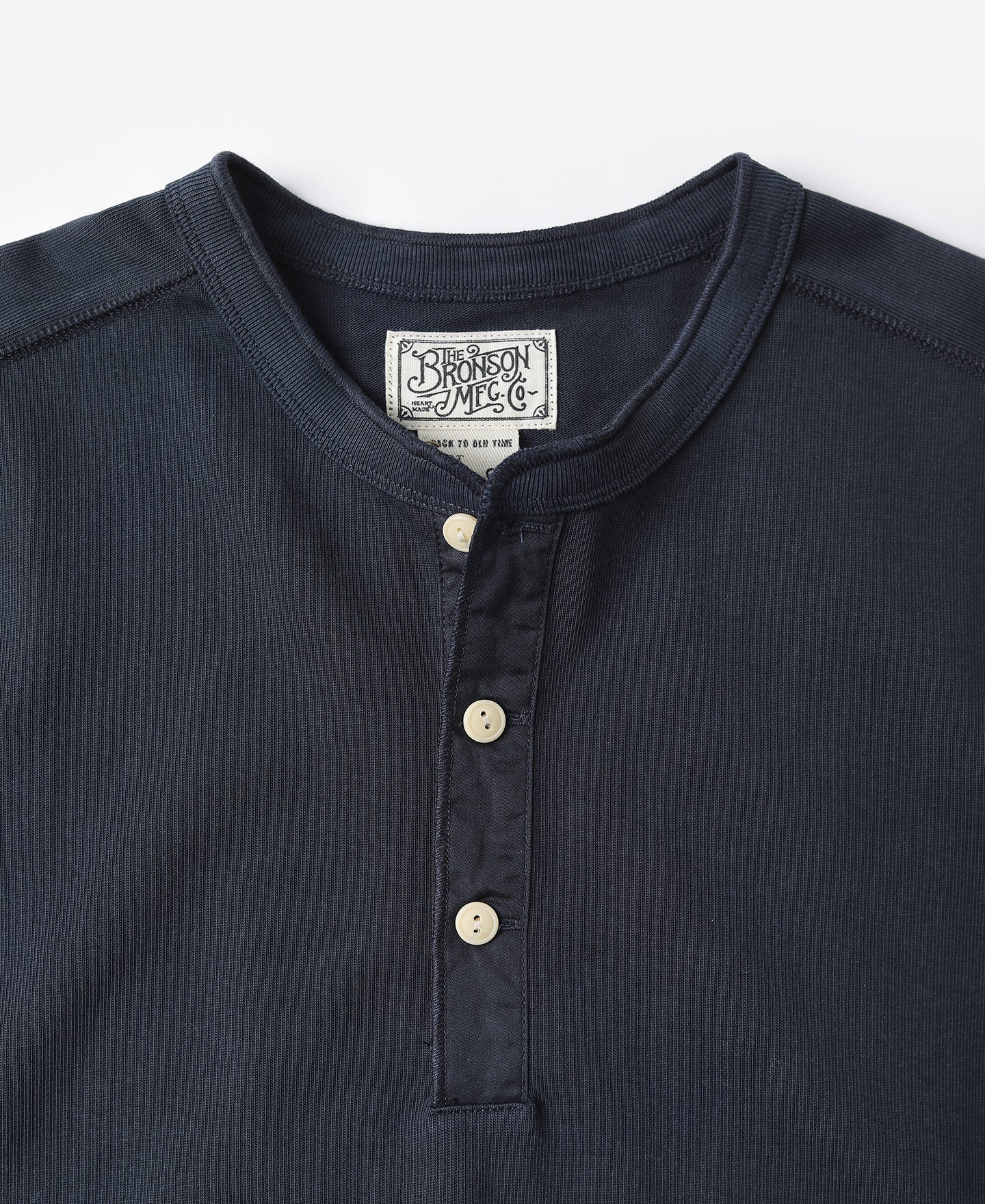 Vintage Long Sleeve Henley Shirt - Navy - Image 6