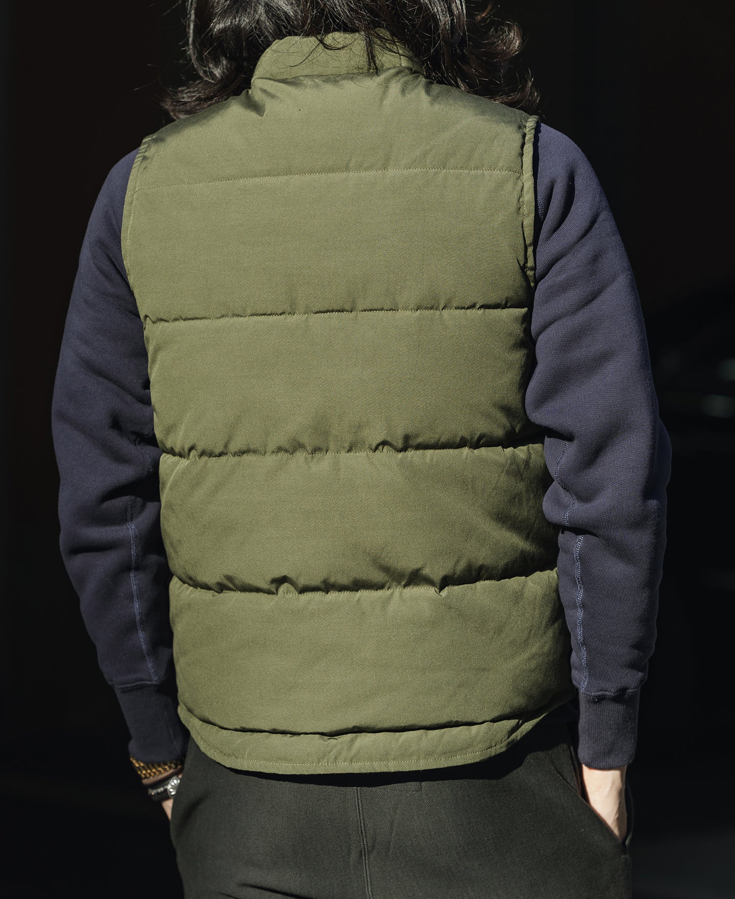 1970s Vintage Quilted Padded Vest - Olive - Image 4