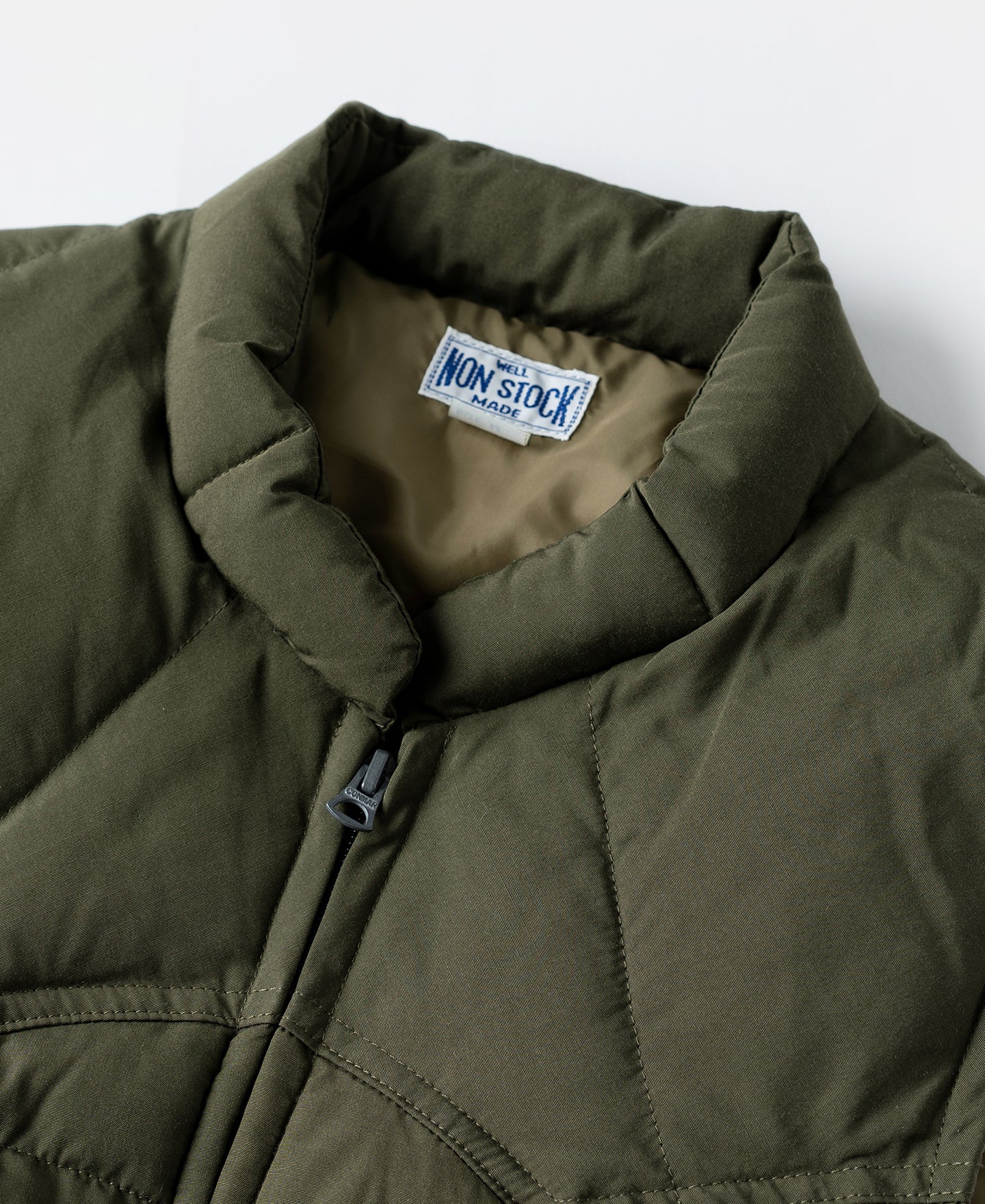 1970s Vintage Quilted Padded Vest - Olive - Image 6