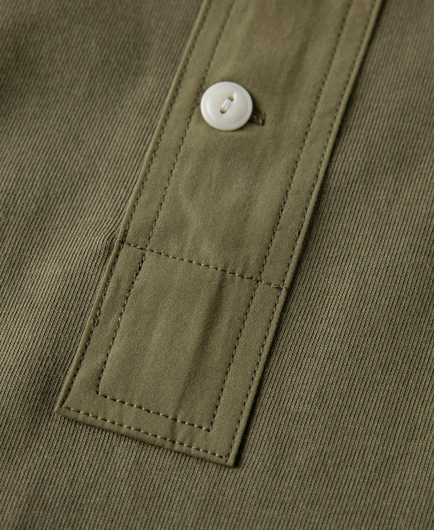 Vintage Short Sleeve Henley T-Shirt - Olive - Image 4