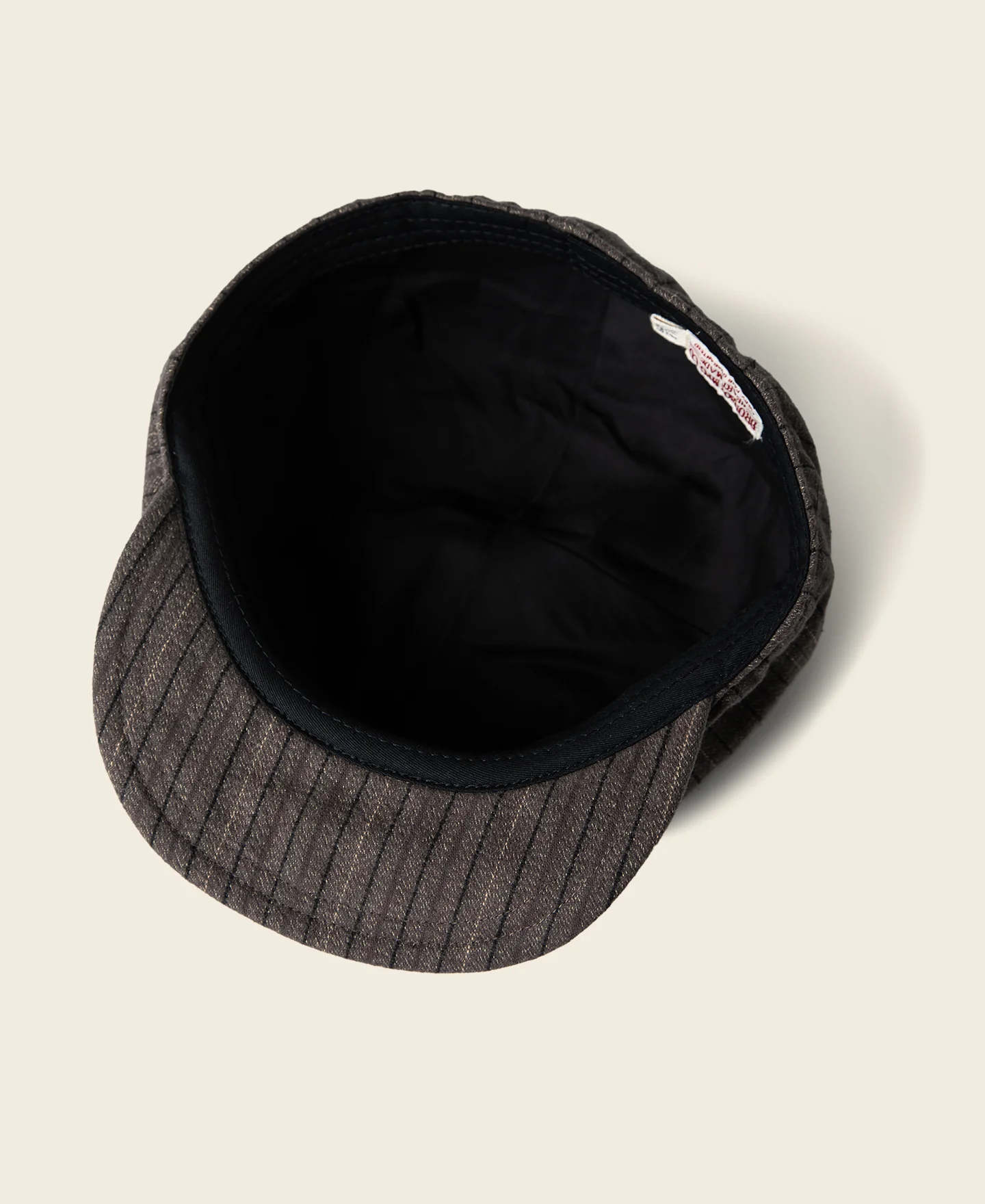 Yarn-Dyed Stripe Newsboy Cap  - Brown - Image 3